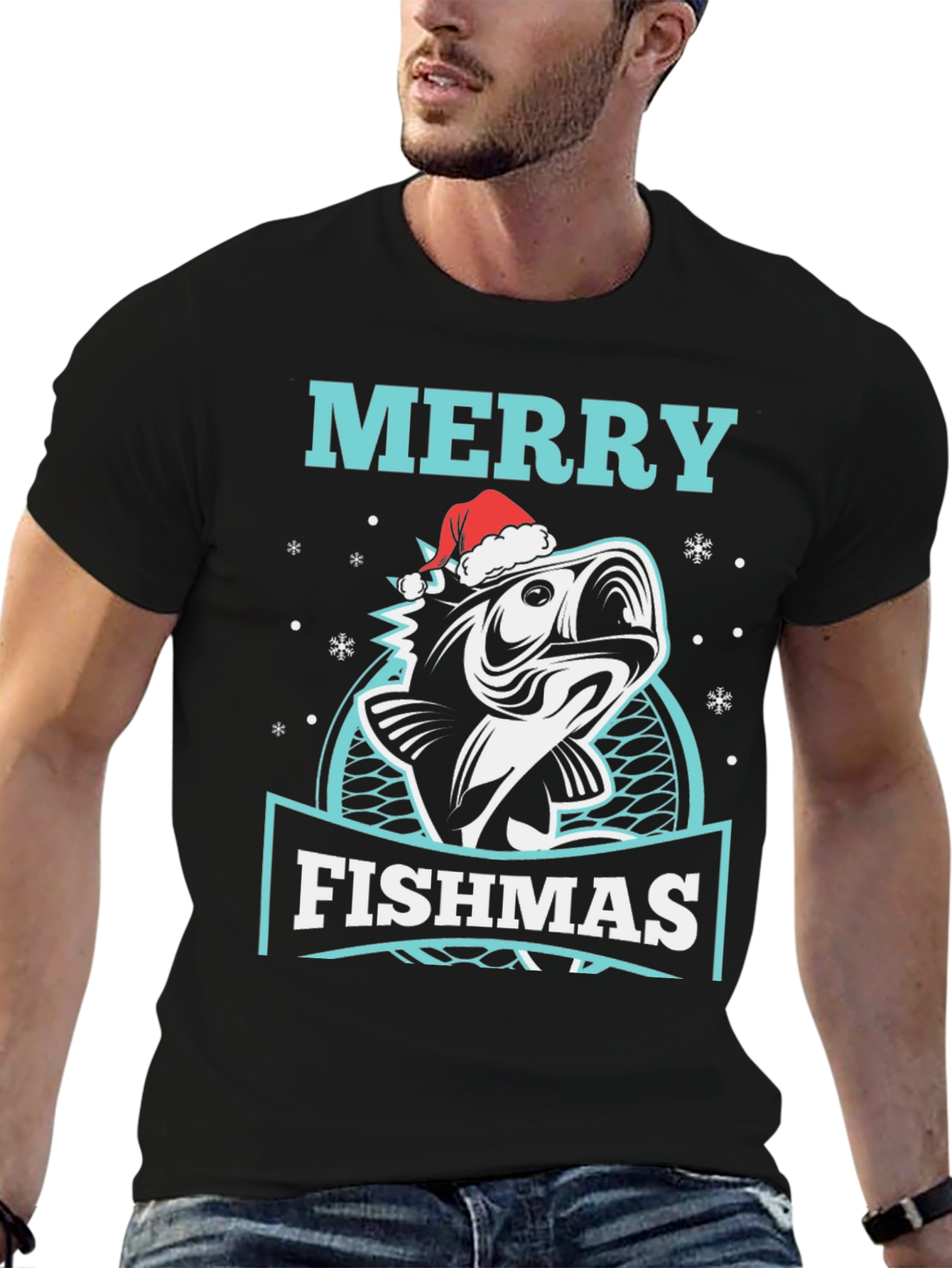 Merry Fishmas T-Shirt - Holiday Fishing Tee