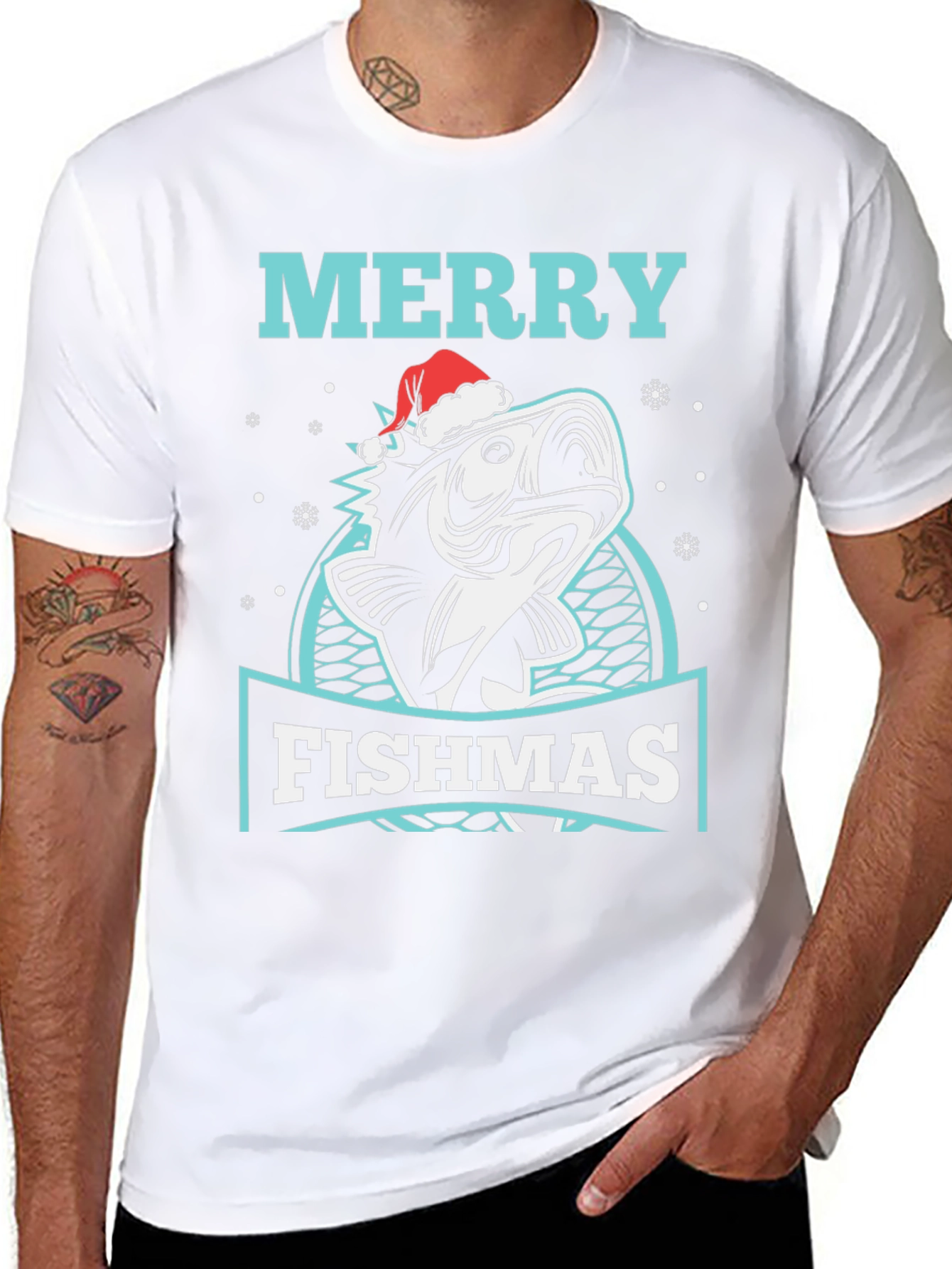 Merry Fishmas T-Shirt - Holiday Fishing Tee