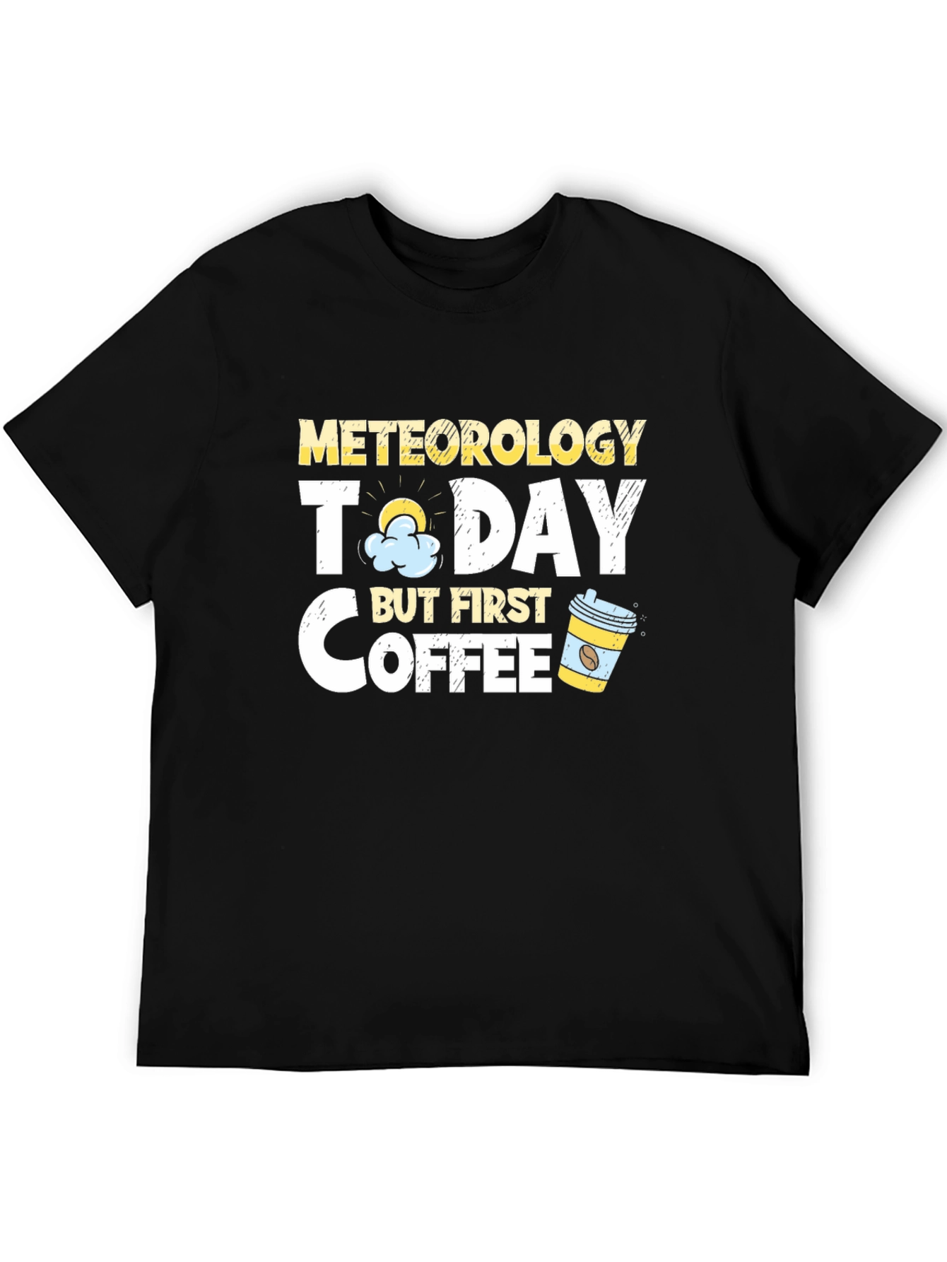 Meteorology & Coffee Graphic T-Shirt - Black