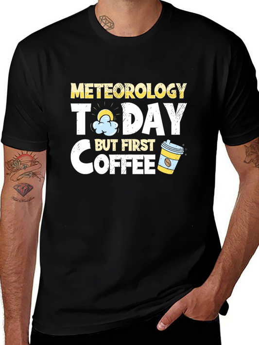 Meteorology & Coffee Graphic T-Shirt - Black
