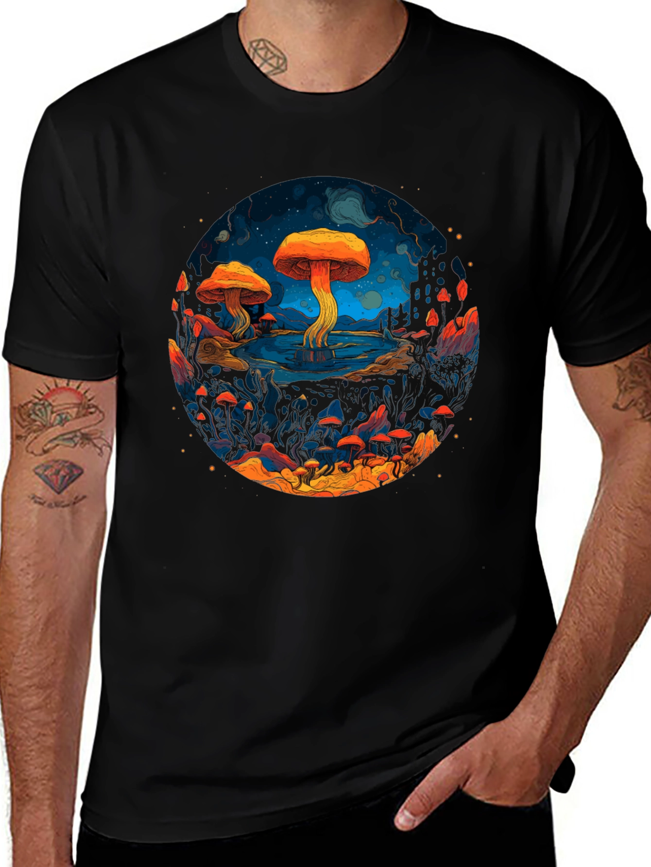 Psychedelic Mushroom Graphic T-Shirt