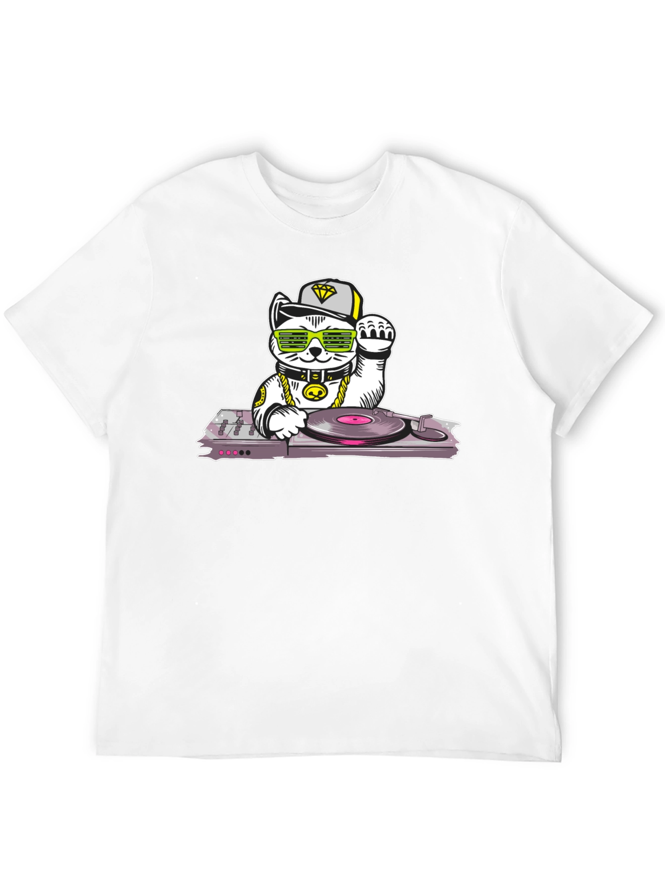 DJ Lucky Cat T-Shirt - Cool Graphic Tee