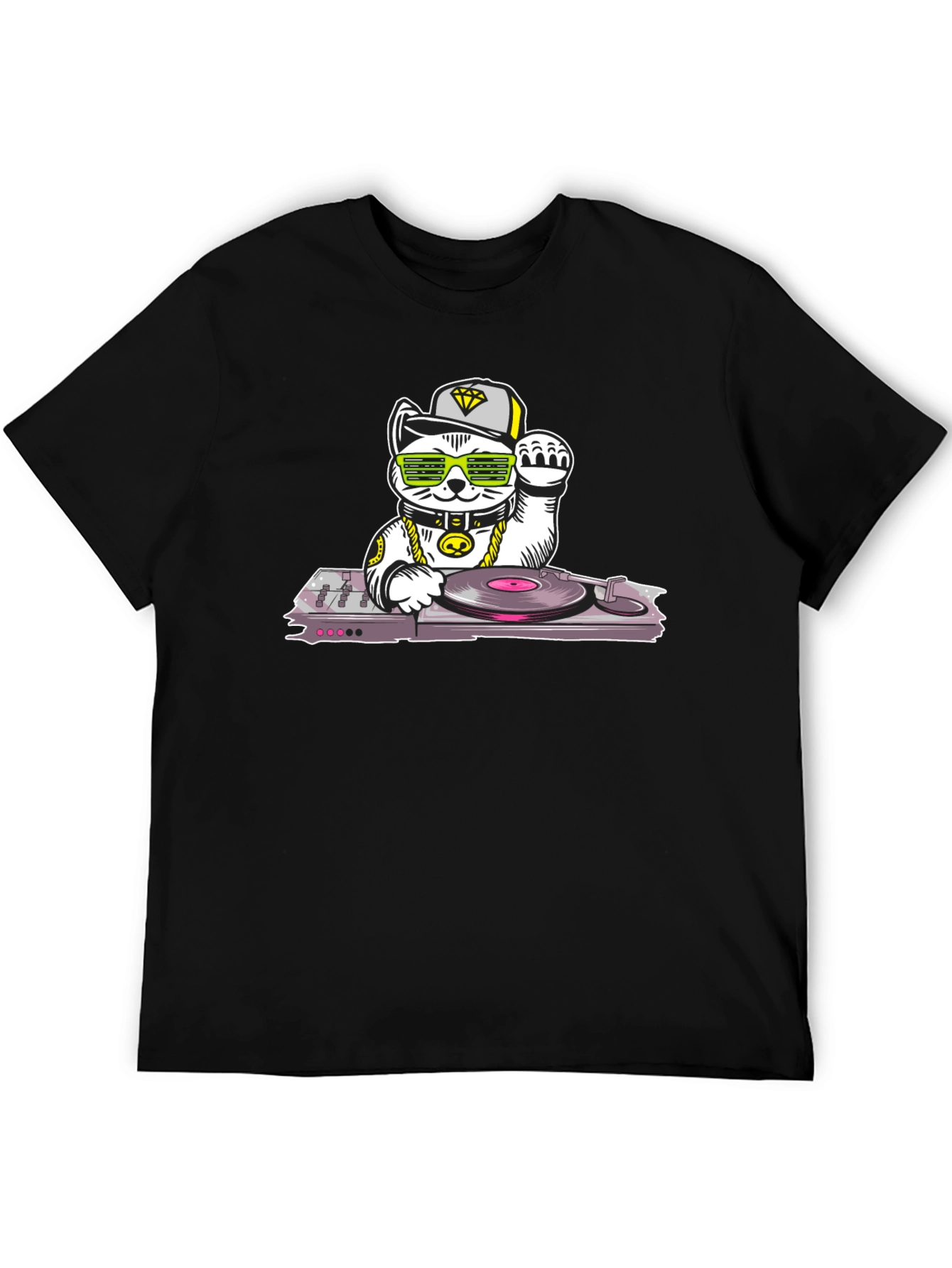 DJ Lucky Cat T-Shirt - Cool Graphic Tee