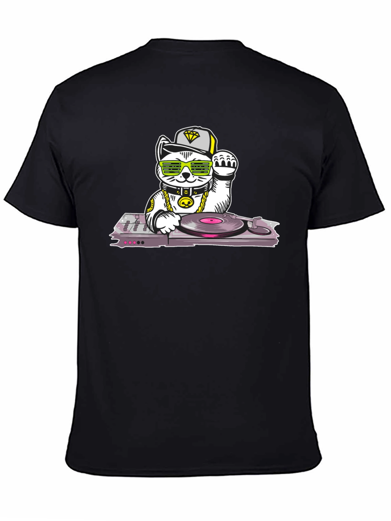 DJ Lucky Cat T-Shirt - Cool Graphic Tee