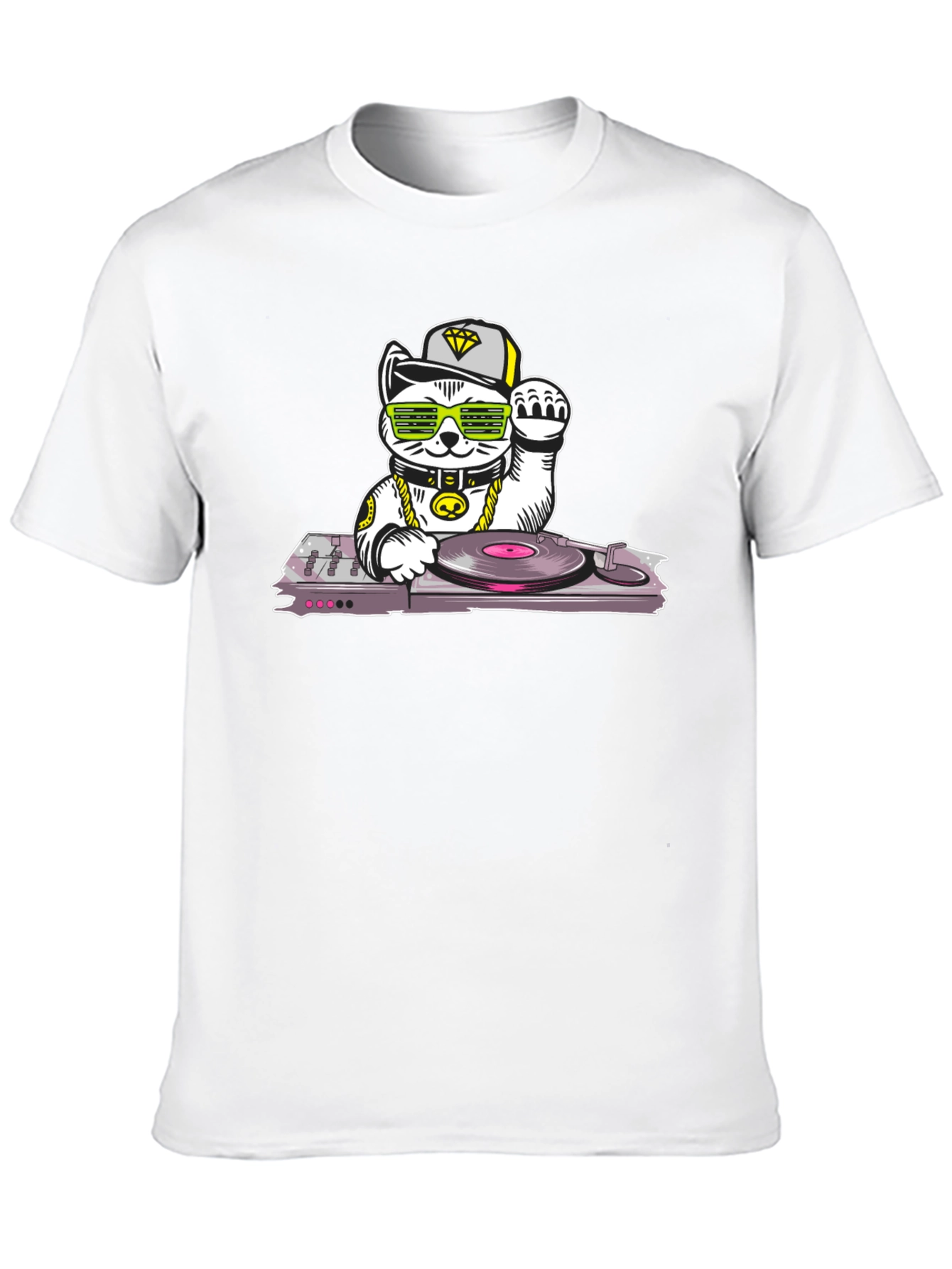 DJ Lucky Cat T-Shirt - Cool Graphic Tee