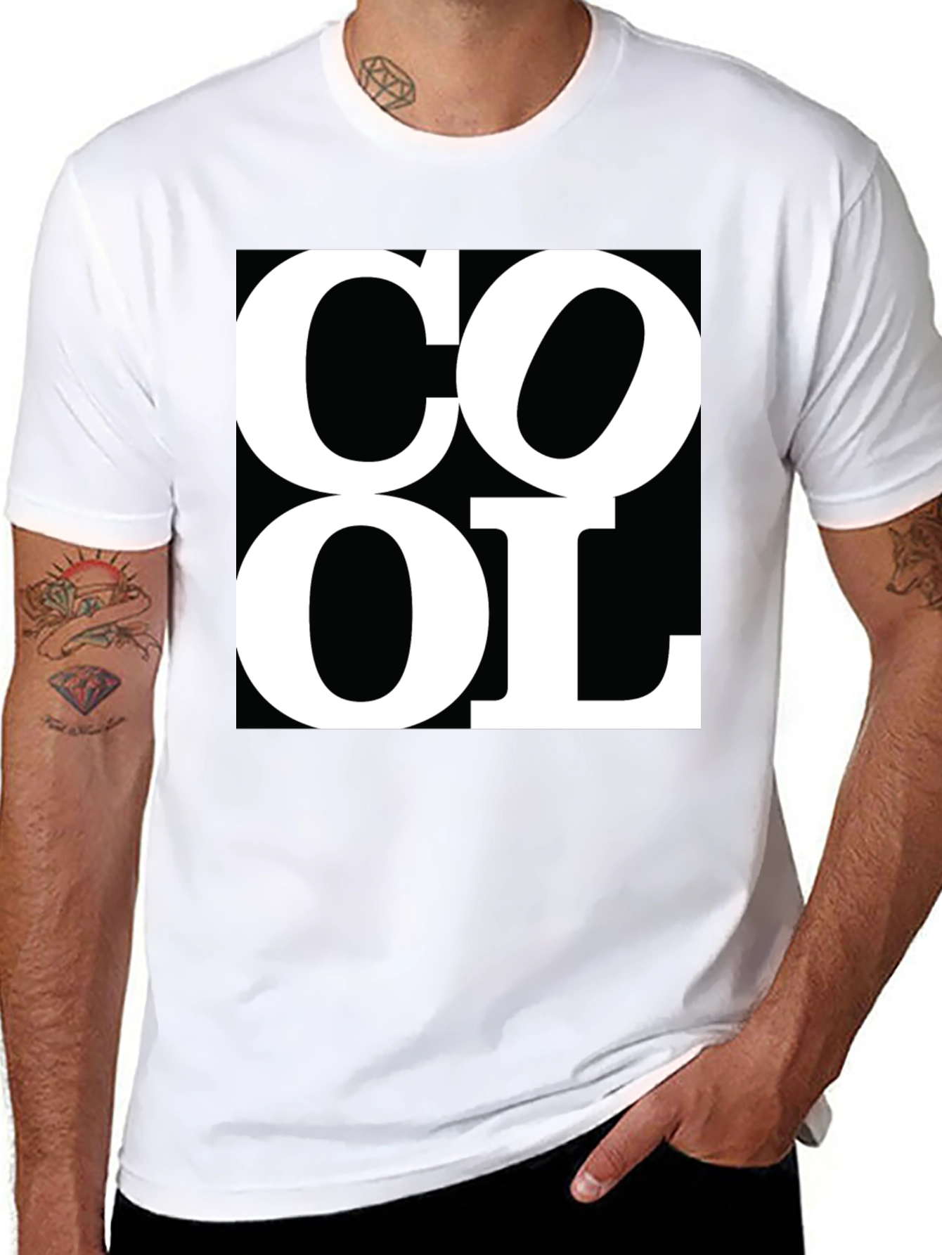 Cool Graphic Tee - Black Short Sleeve T-Shirt