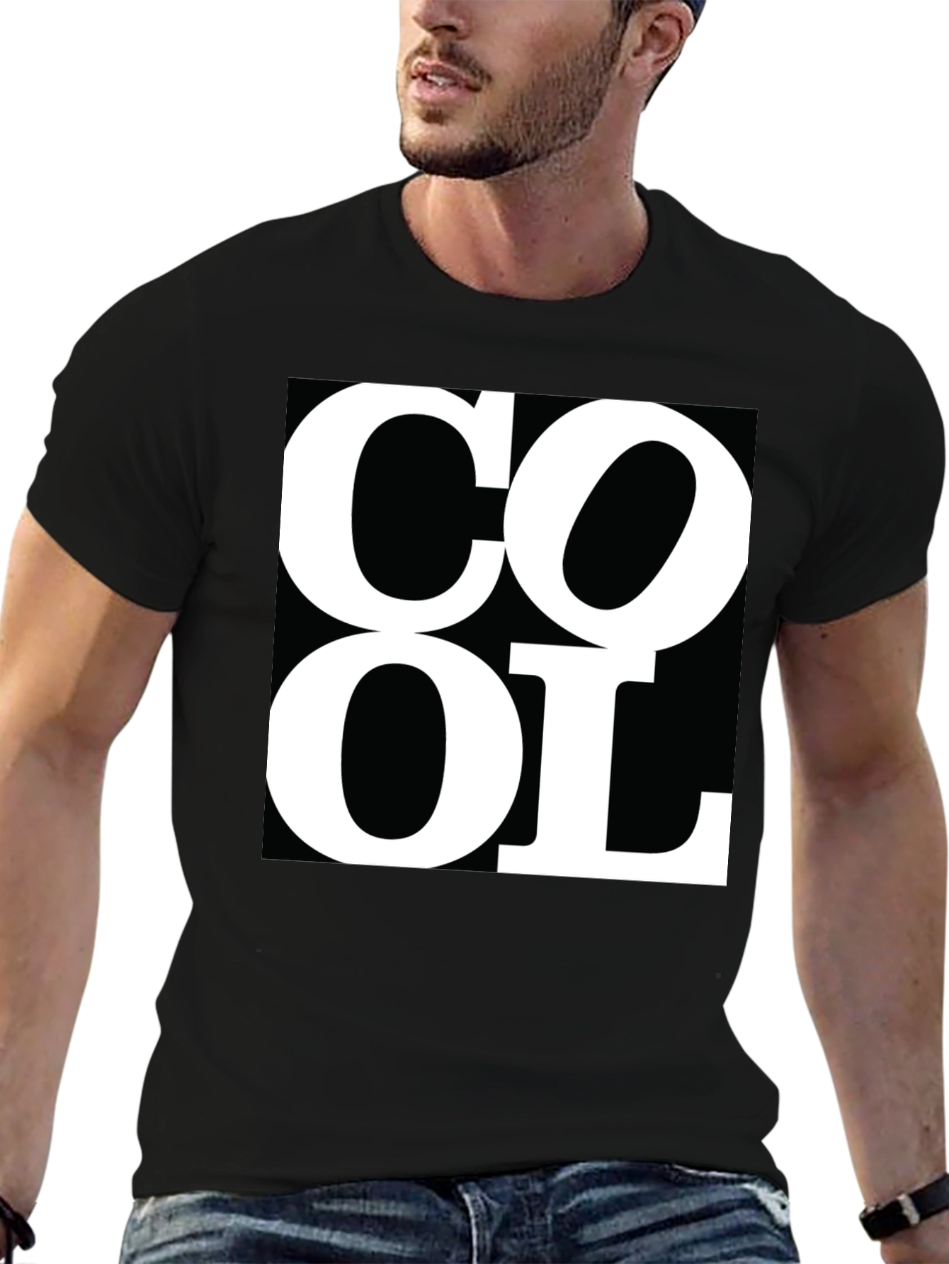 Cool Graphic Tee - Black Short Sleeve T-Shirt