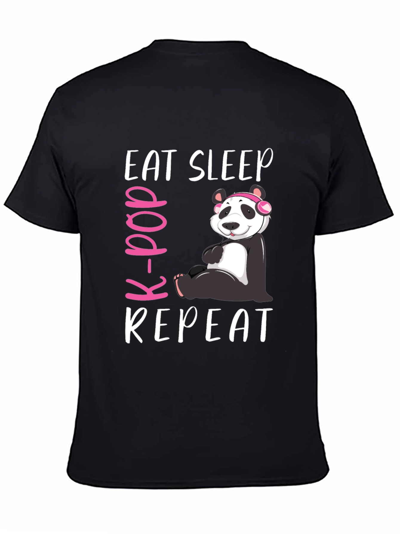 Eat Sleep K-Pop Repeat Panda Graphic Tee