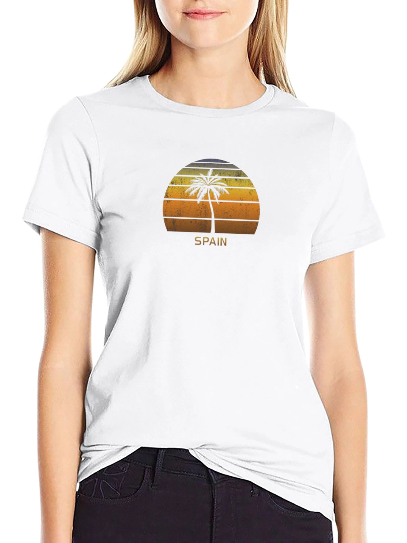 Spain Palm Tree Sunset T-Shirt - Retro Graphic Tee