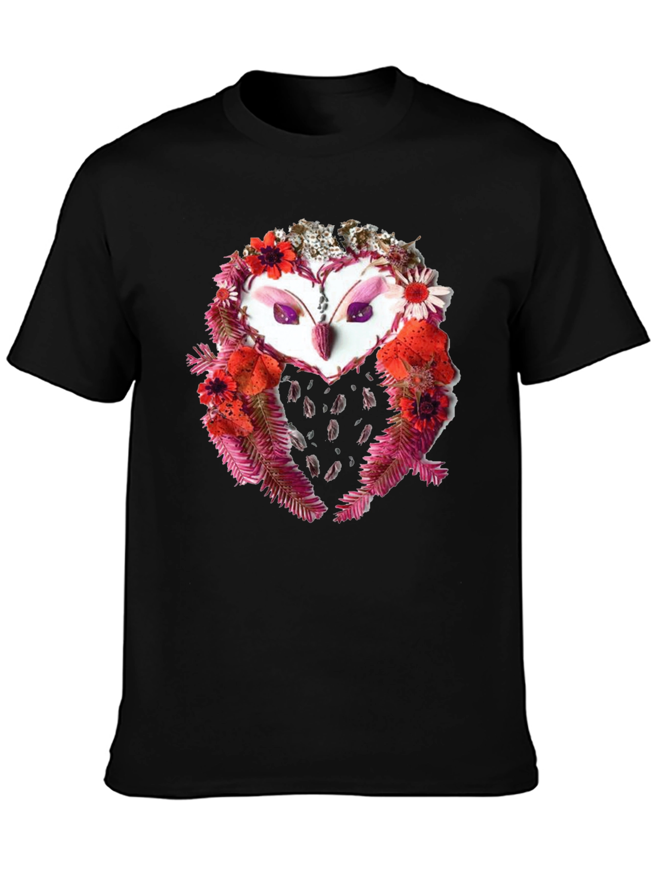 Floral Owl Graphic Tee - Unique Design