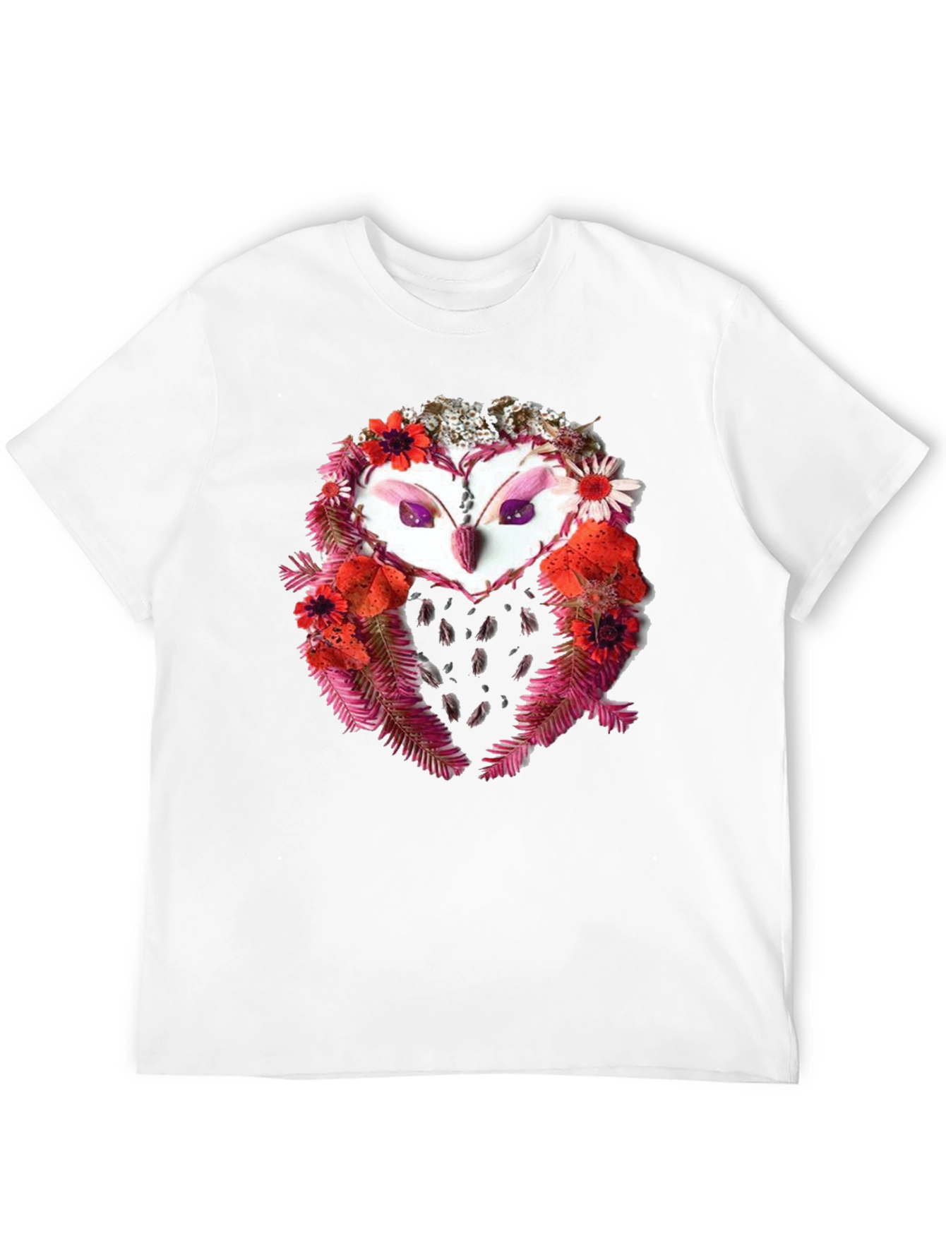 Floral Owl Graphic Tee - Unique Design