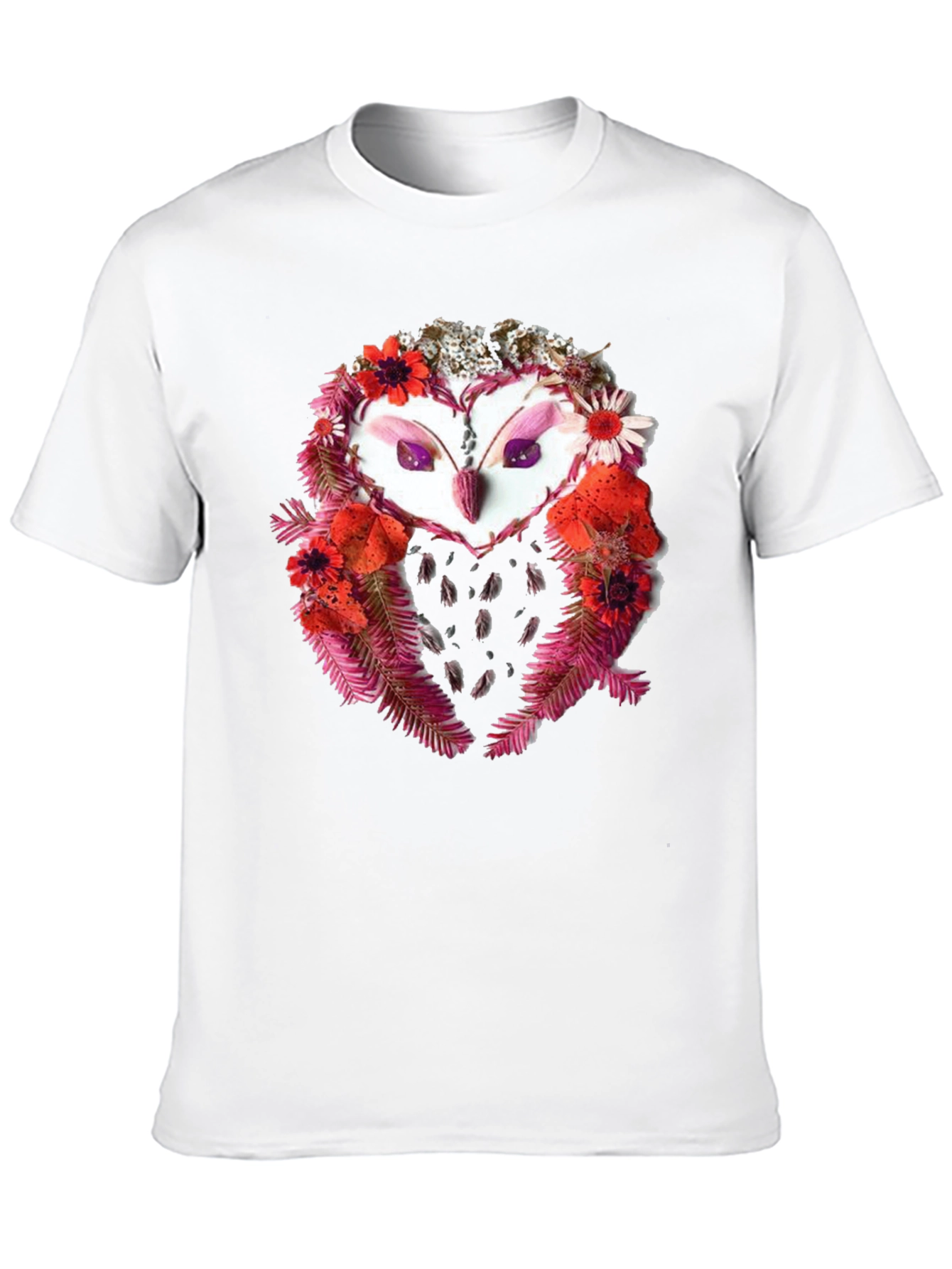 Floral Owl Graphic Tee - Unique Design