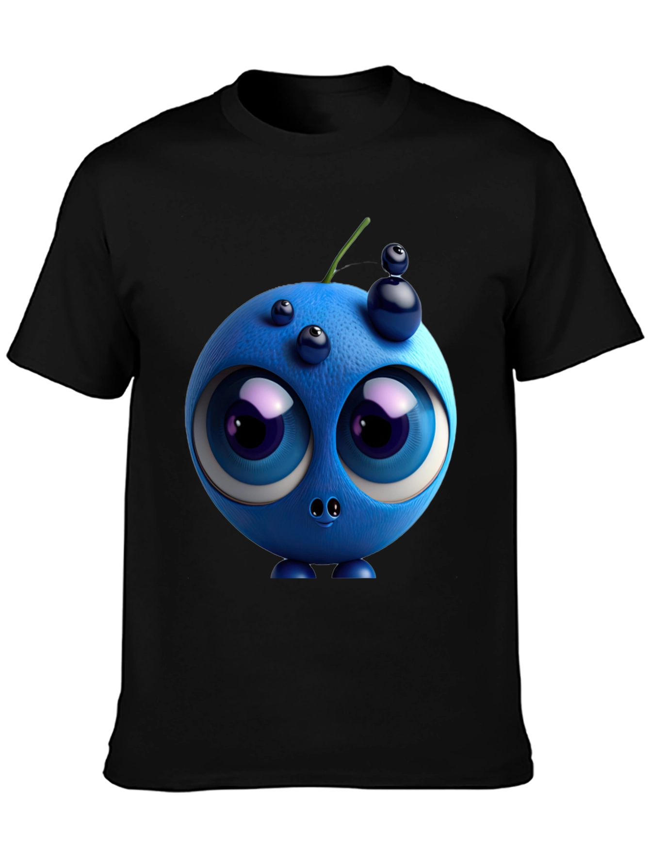 Whimsical Blueberry Graphic Tee - Unique Cartoon Character Shirt