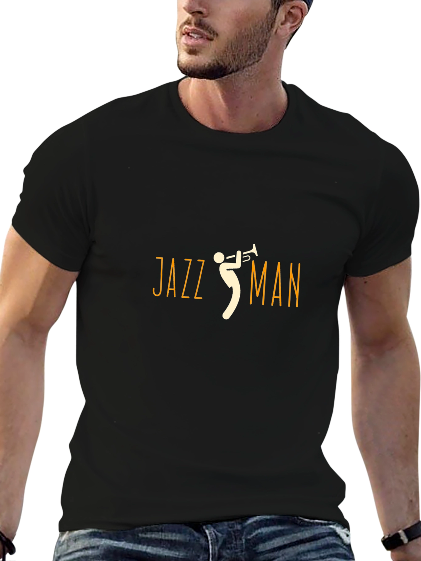 Jazz Man Graphic T-Shirt - Black