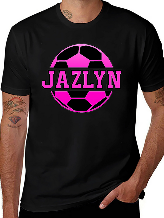 Jazlyn Soccer Ball Personalized Black T-Shirt