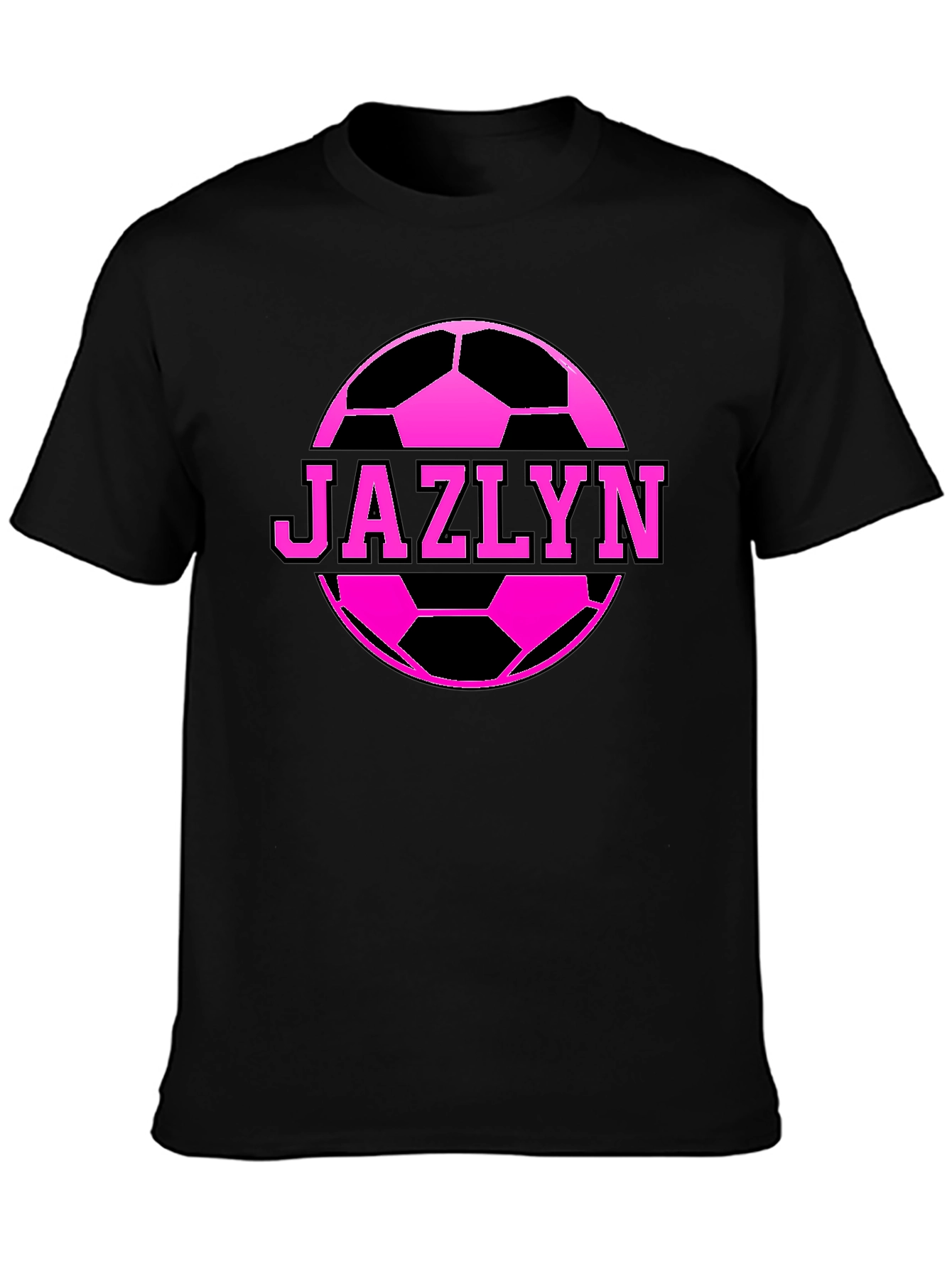Jazlyn Soccer Ball Personalized Black T-Shirt