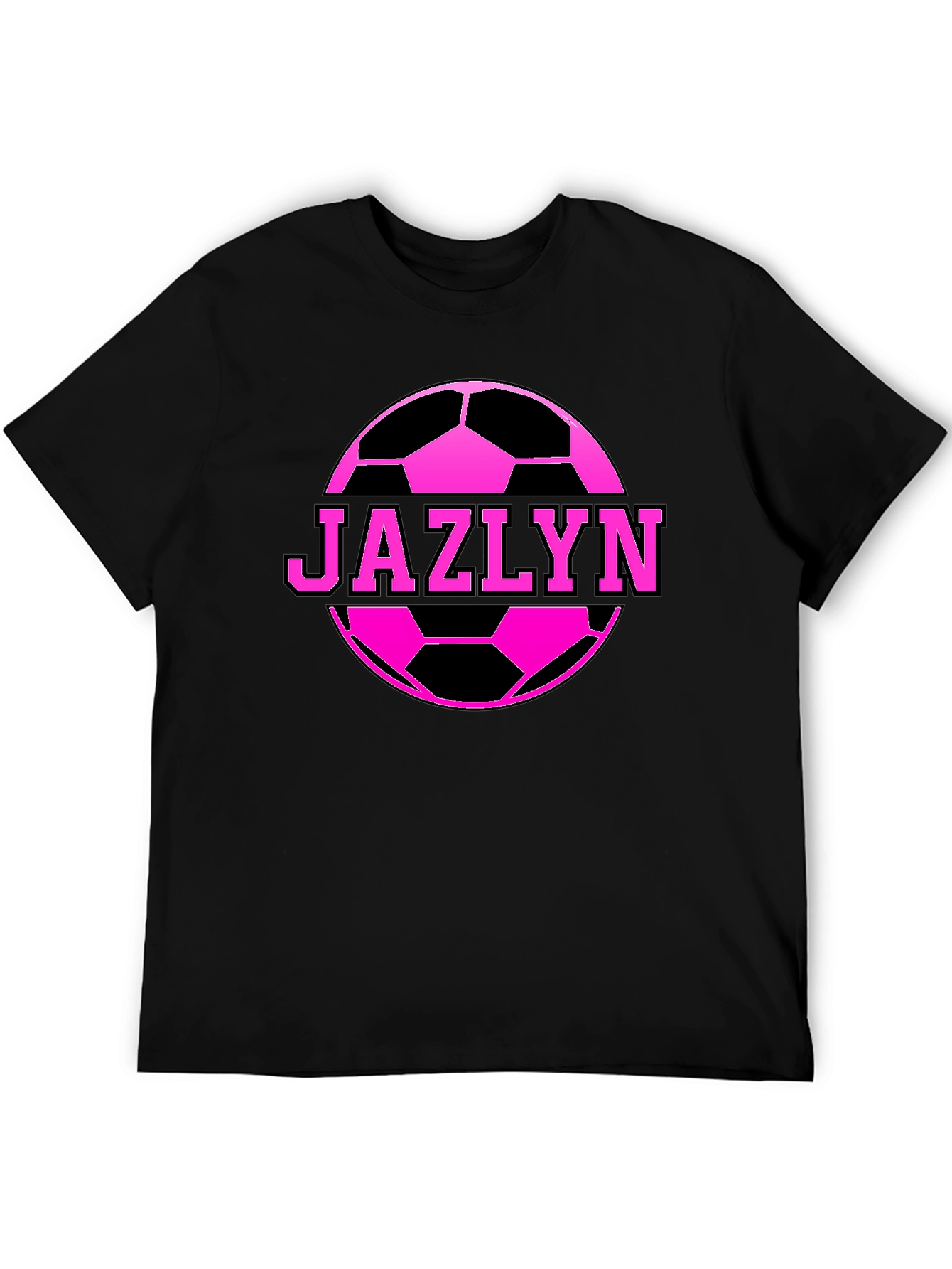 Jazlyn Soccer Ball Personalized Black T-Shirt