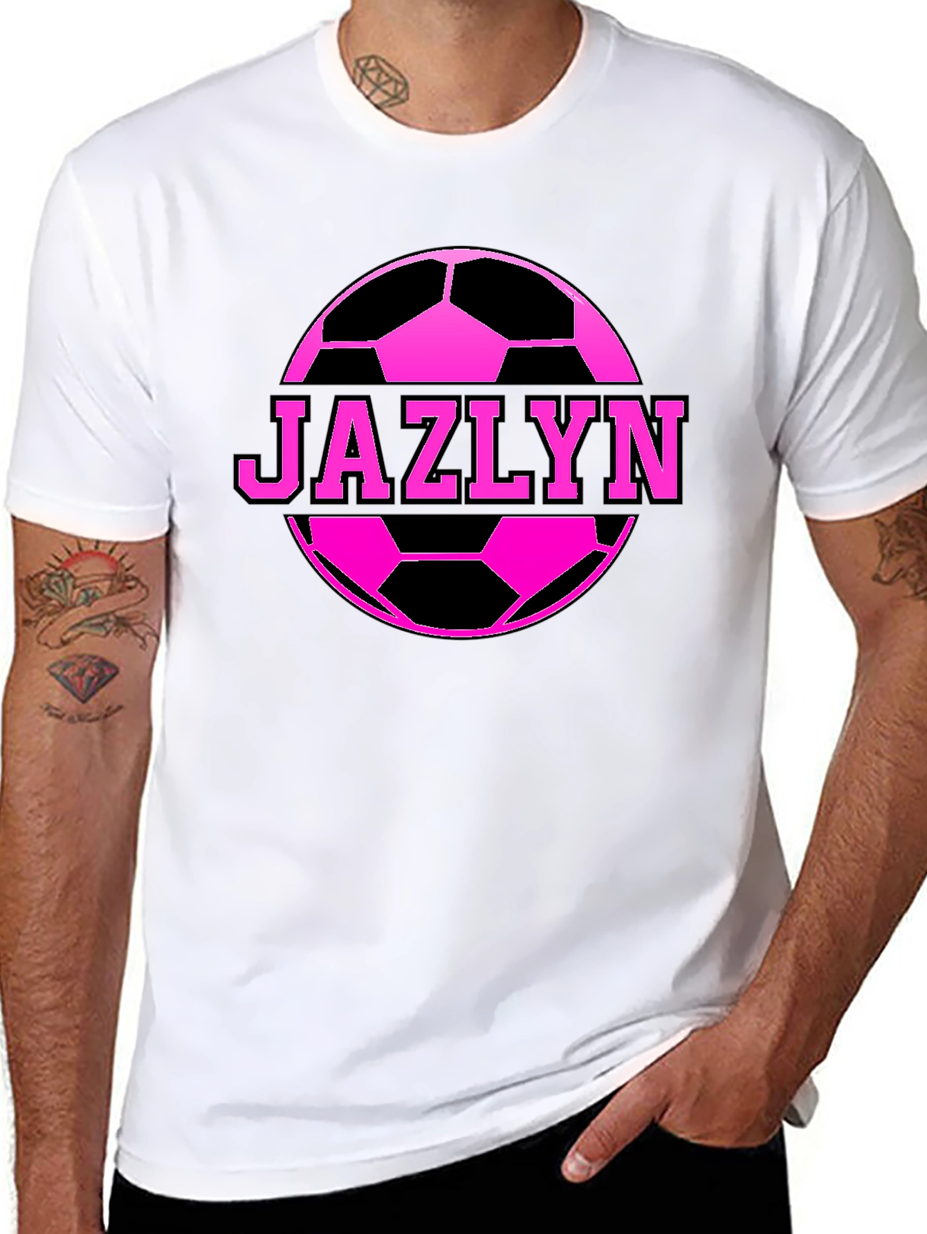 Jazlyn Soccer Ball Personalized Black T-Shirt