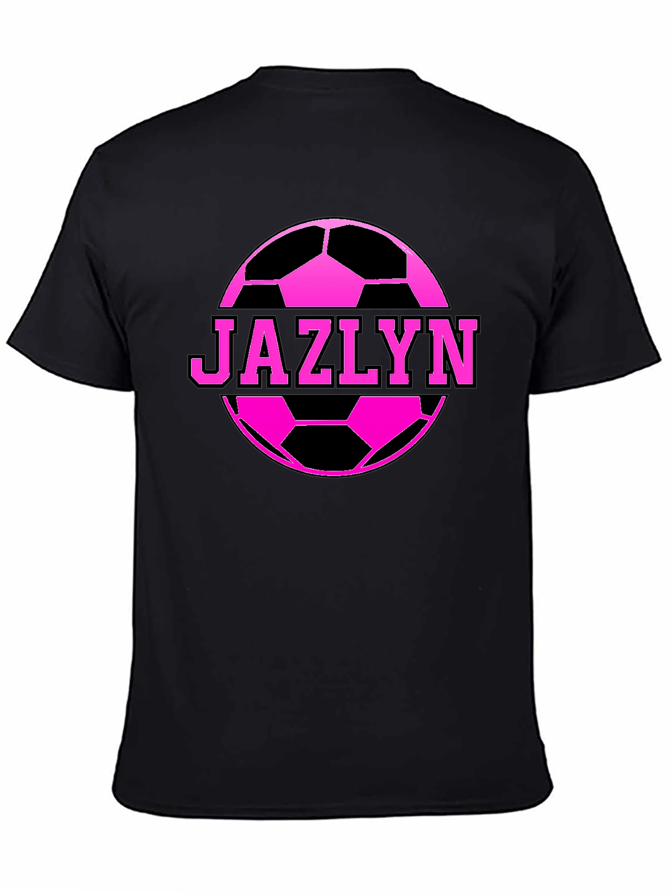 Jazlyn Soccer Ball Personalized Black T-Shirt