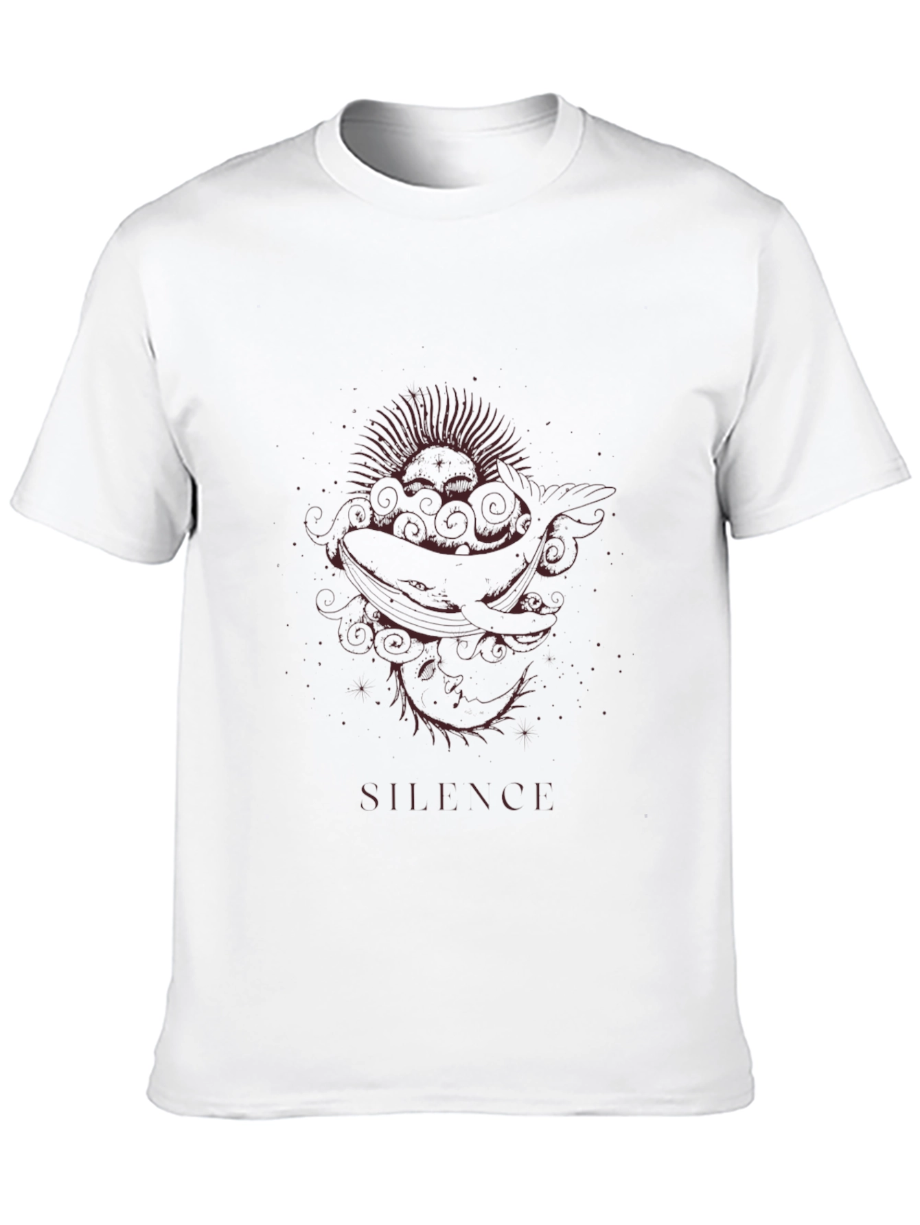 Silence Whale Graphic Tee - Black Cotton T-Shirt