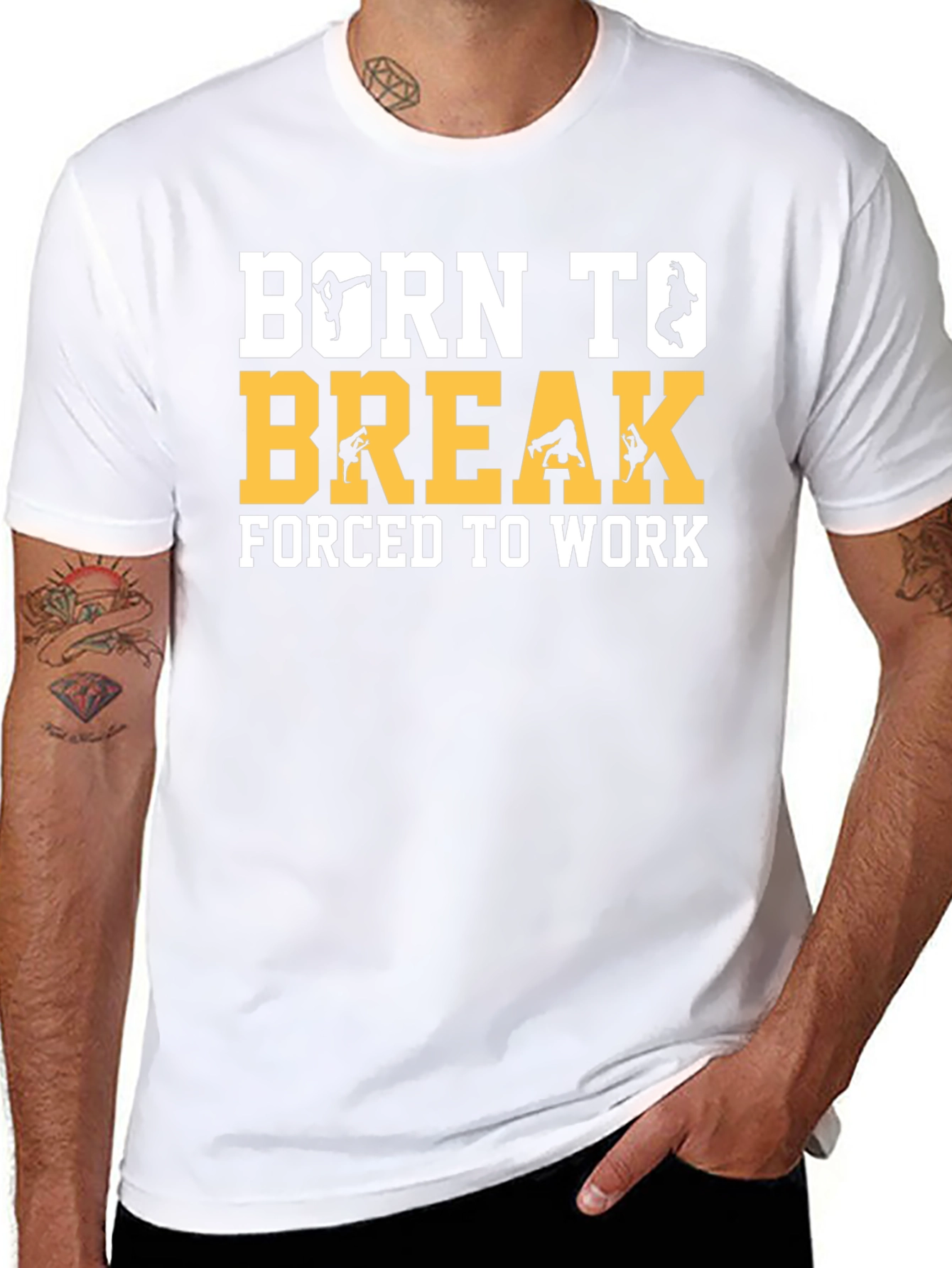 Born To Break Dance Black Graphic T-Shirt