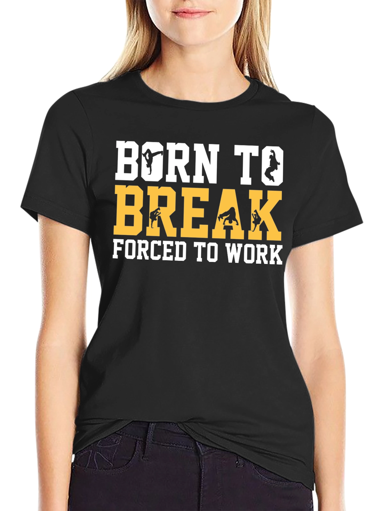 Born To Break Dance Black Graphic T-Shirt