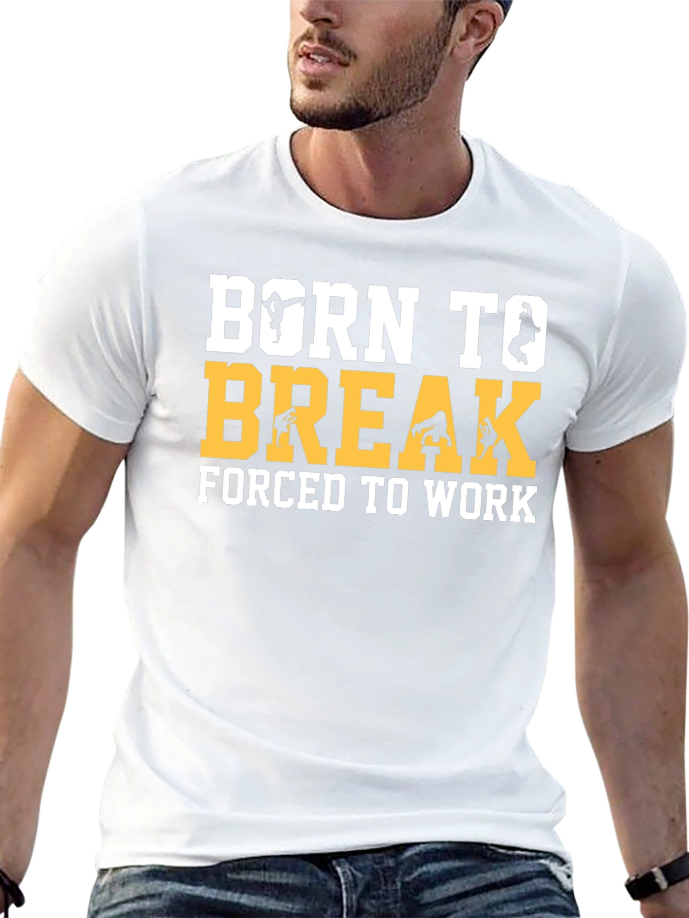 Born To Break Dance Black Graphic T-Shirt