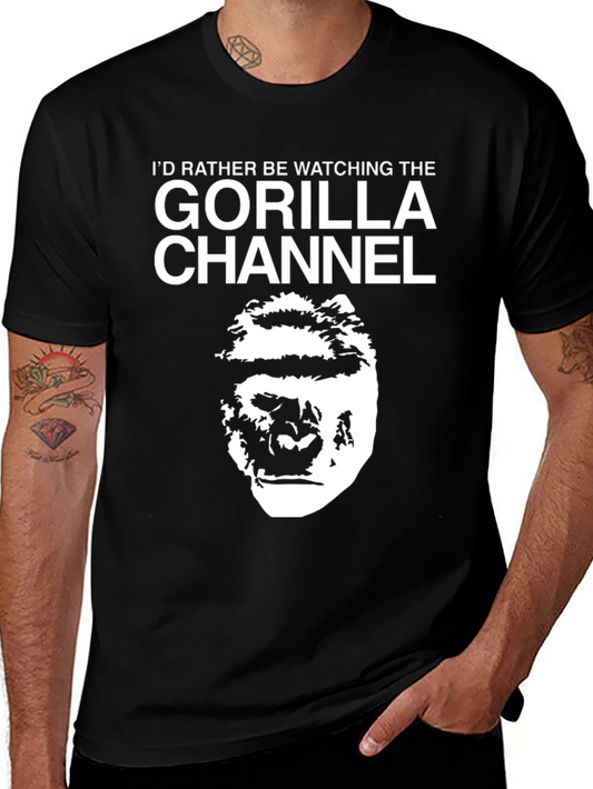 Gorilla Channel Graphic Tee -  Mens Black T-Shirt