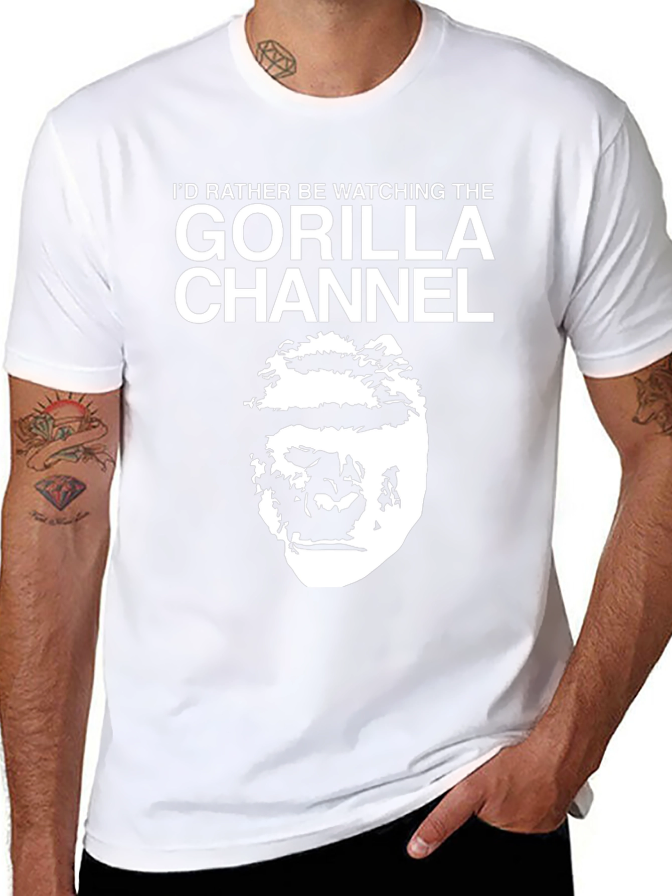 Gorilla Channel Graphic Tee -  Mens Black T-Shirt