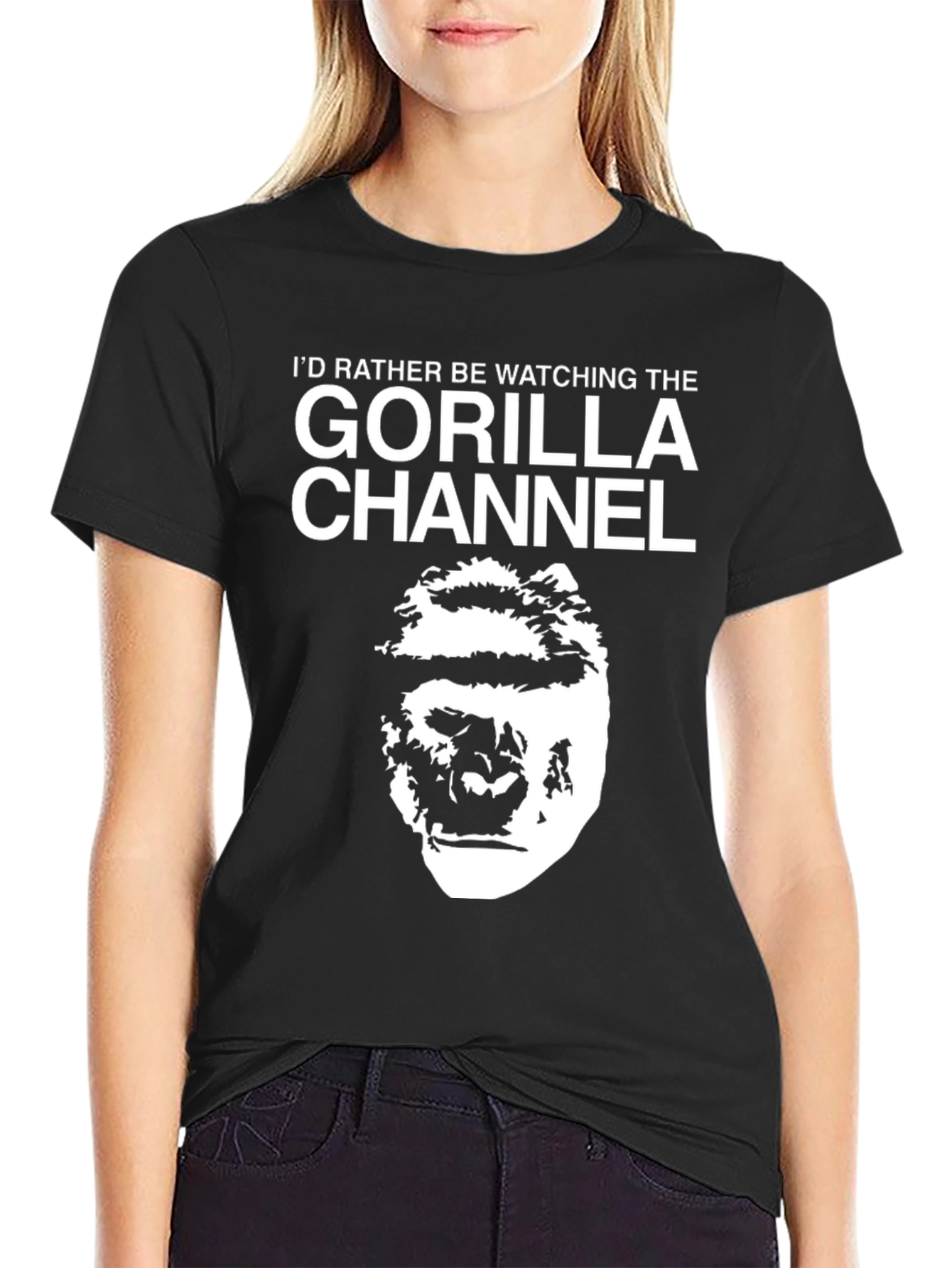 Gorilla Channel Graphic Tee -  Mens Black T-Shirt