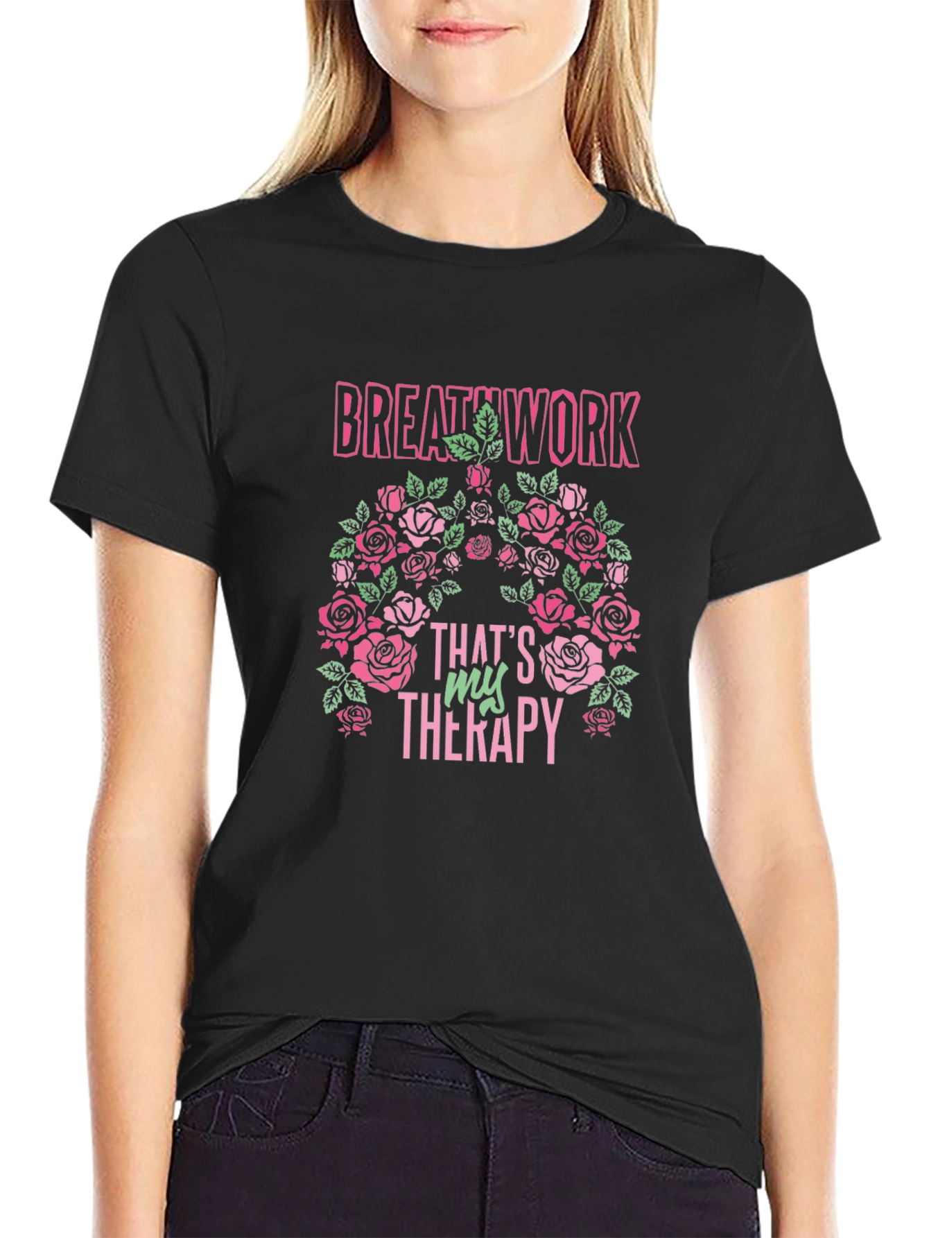 Breathwork Therapy Rose Graphic Tee