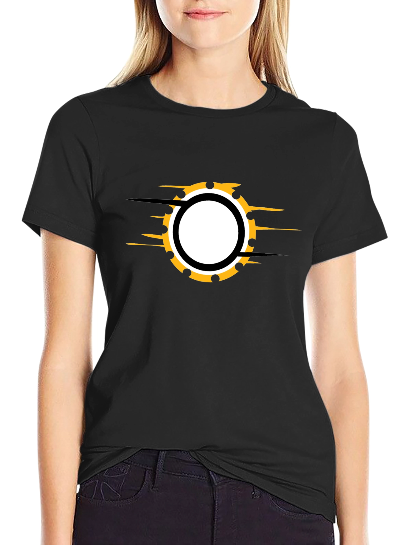 Mens Black Graphic T-Shirt - Circular Design