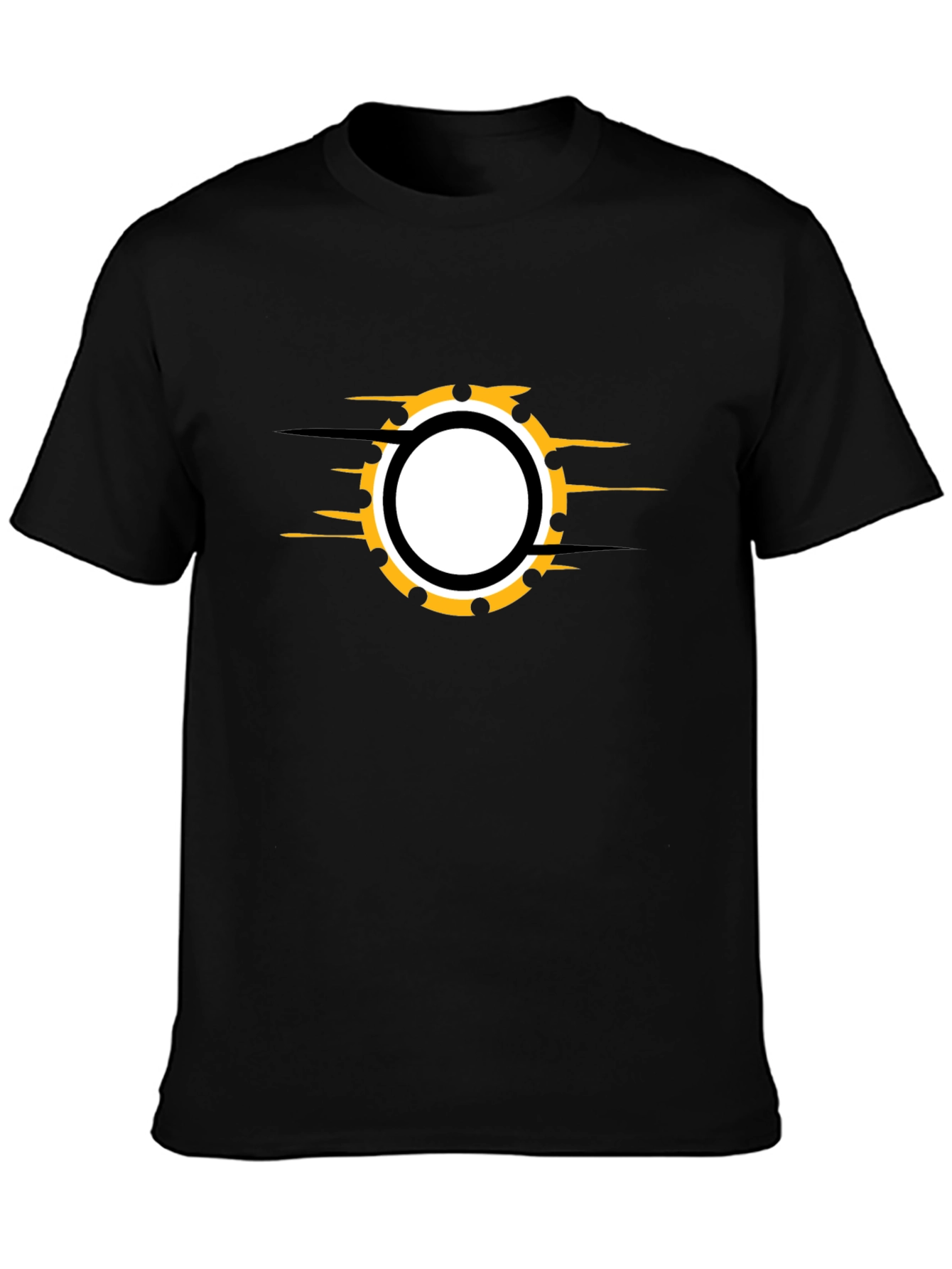 Mens Black Graphic T-Shirt - Circular Design