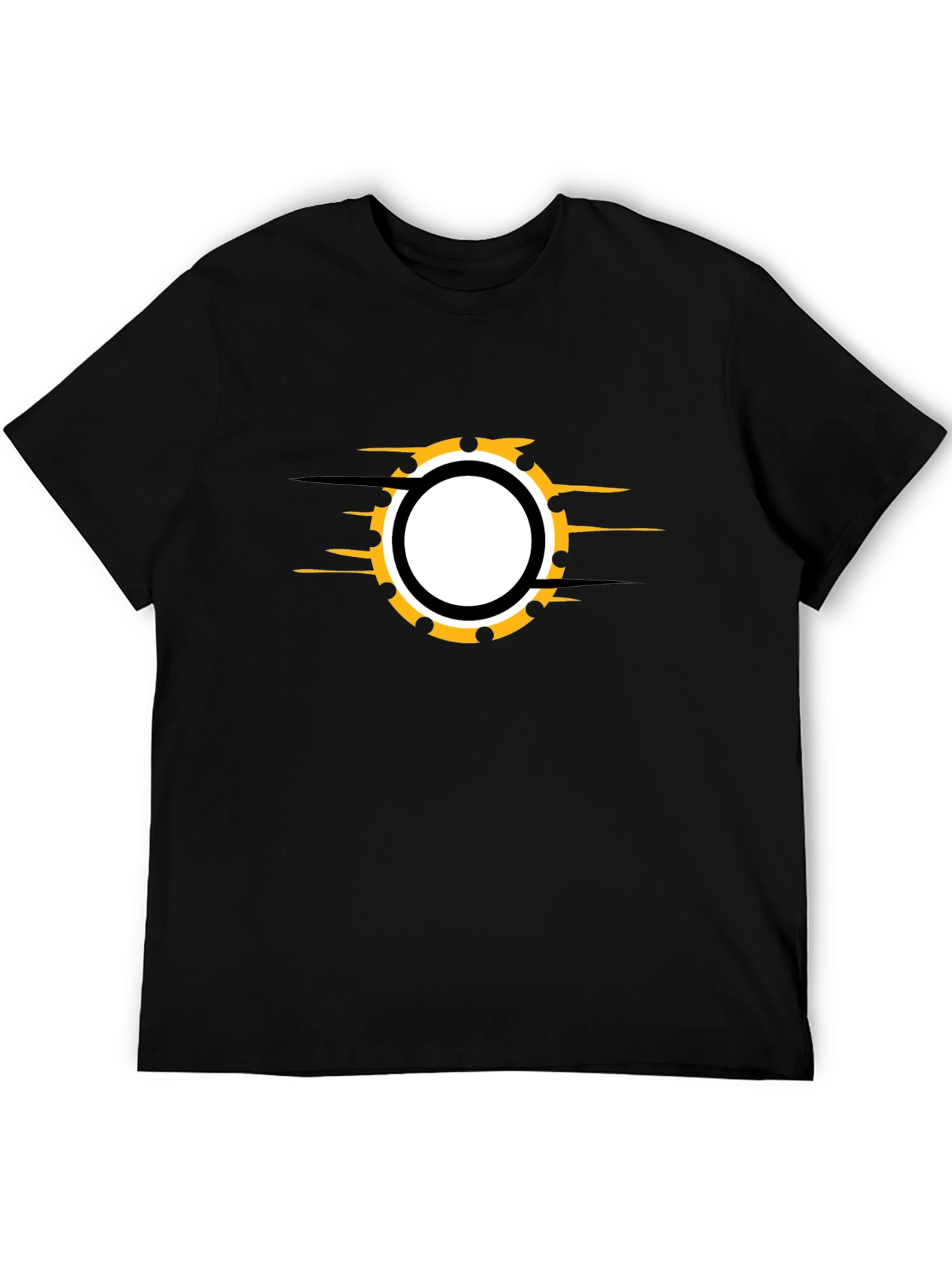 Mens Black Graphic T-Shirt - Circular Design