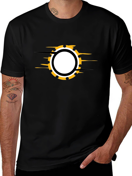Mens Black Graphic T-Shirt - Circular Design