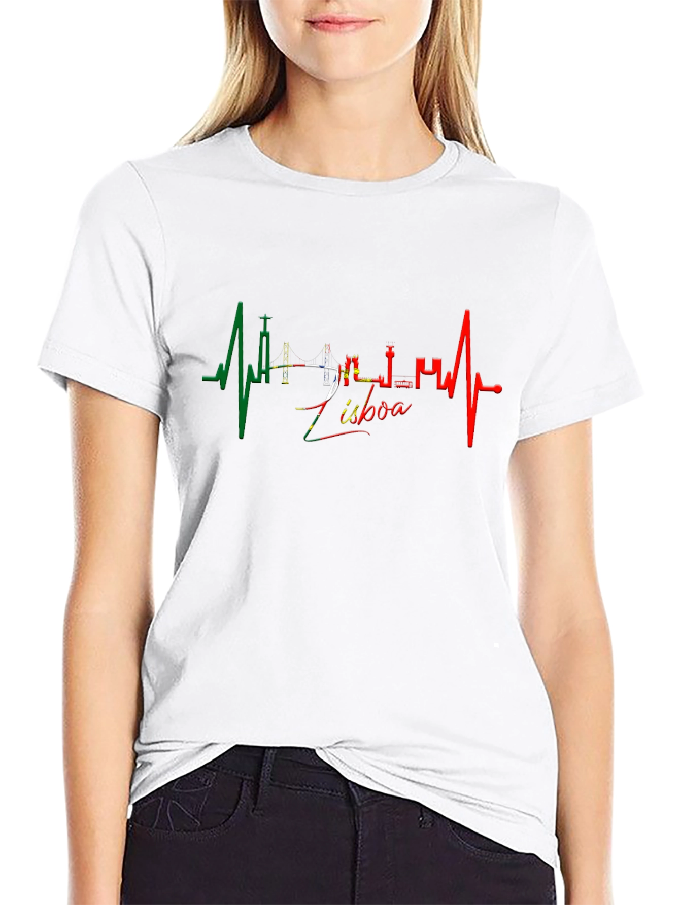 Lisboa Heartbeat Tee - Black