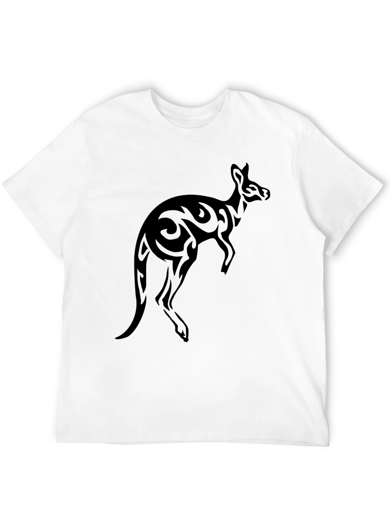 Mens Black Tribal Kangaroo Graphic Tee