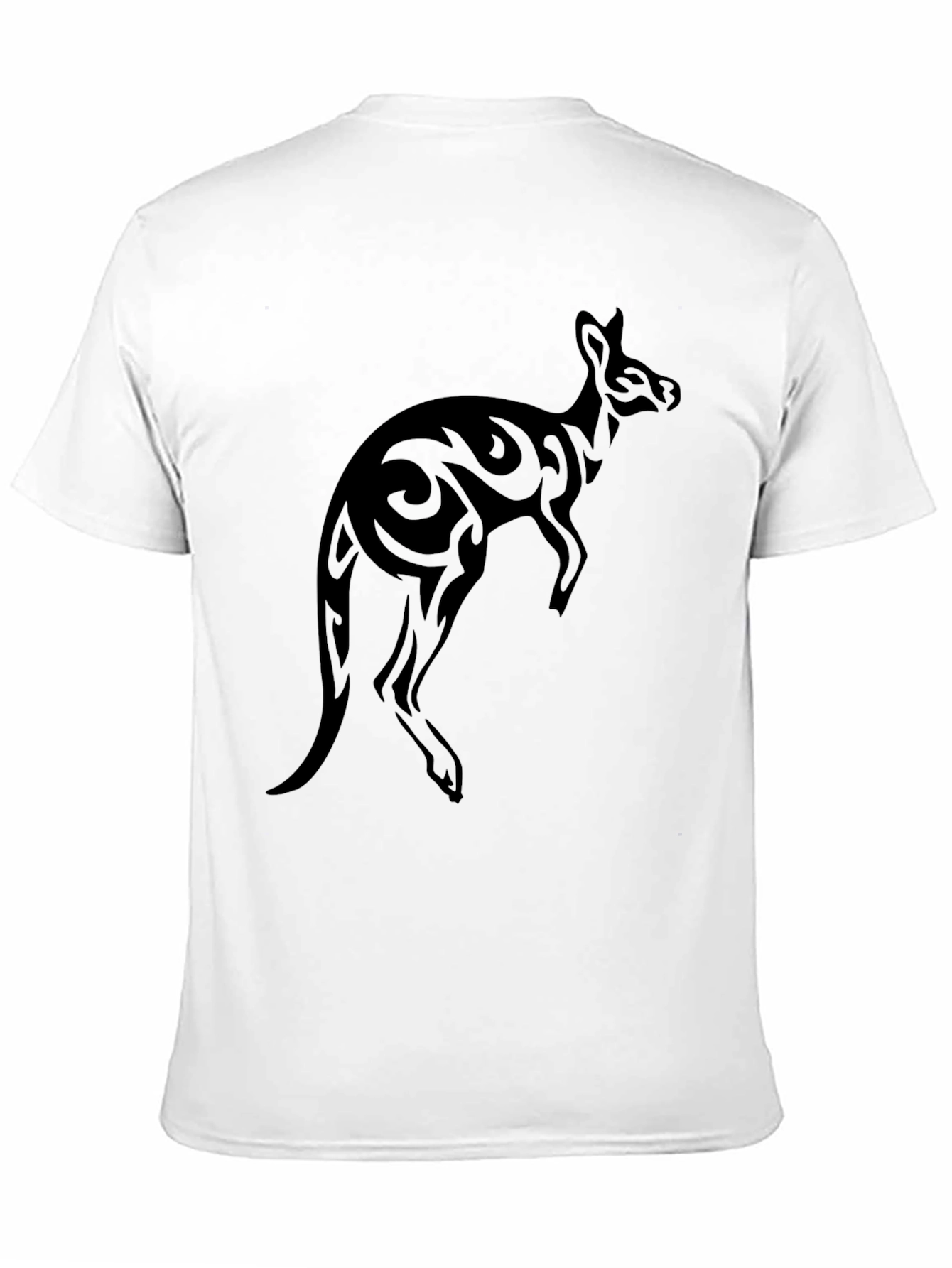 Mens Black Tribal Kangaroo Graphic Tee