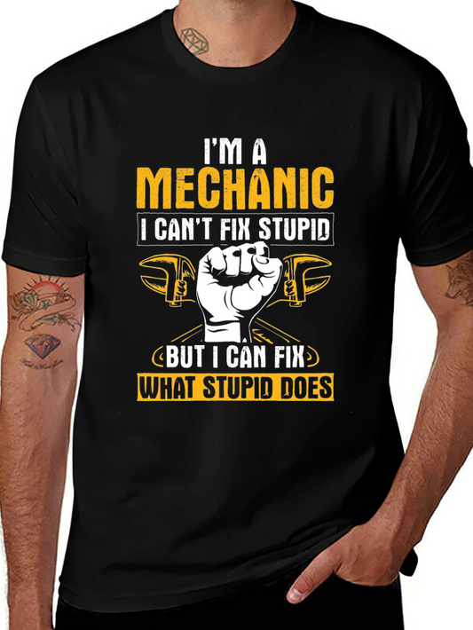 Mechanic Humor T-Shirt: I Cant Fix Stupid