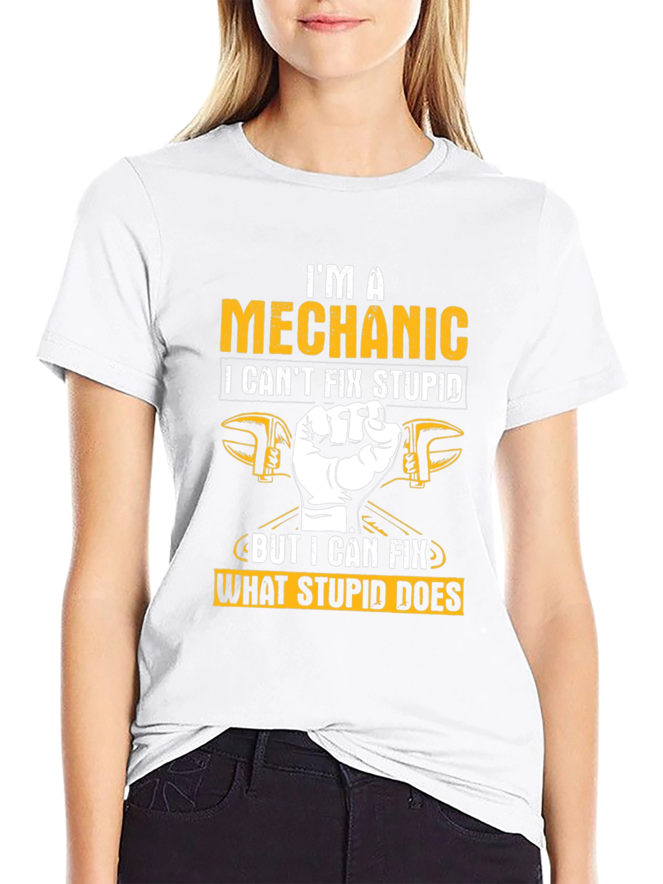 Mechanic Humor T-Shirt: I Cant Fix Stupid
