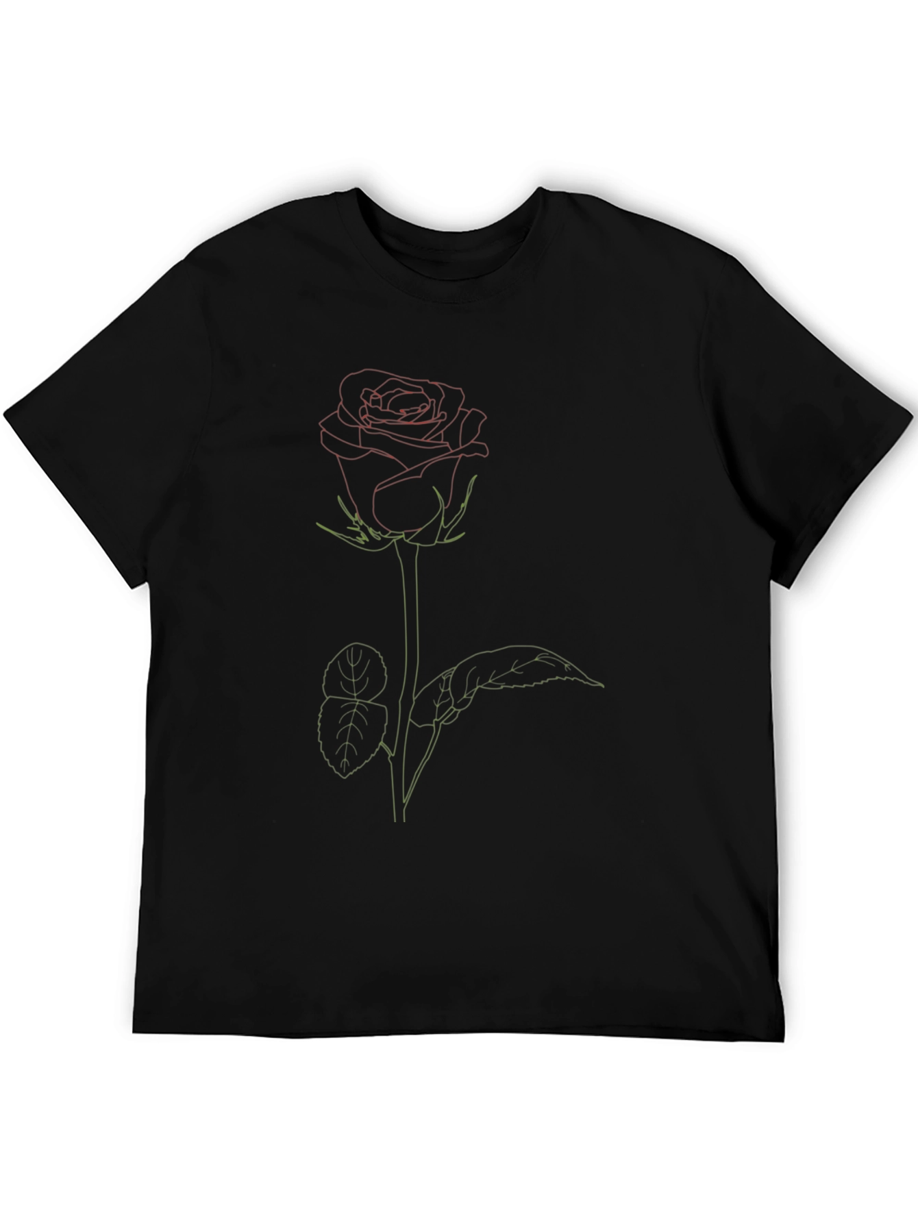 Rose Outline Graphic T-Shirt - Modern Aesthetic