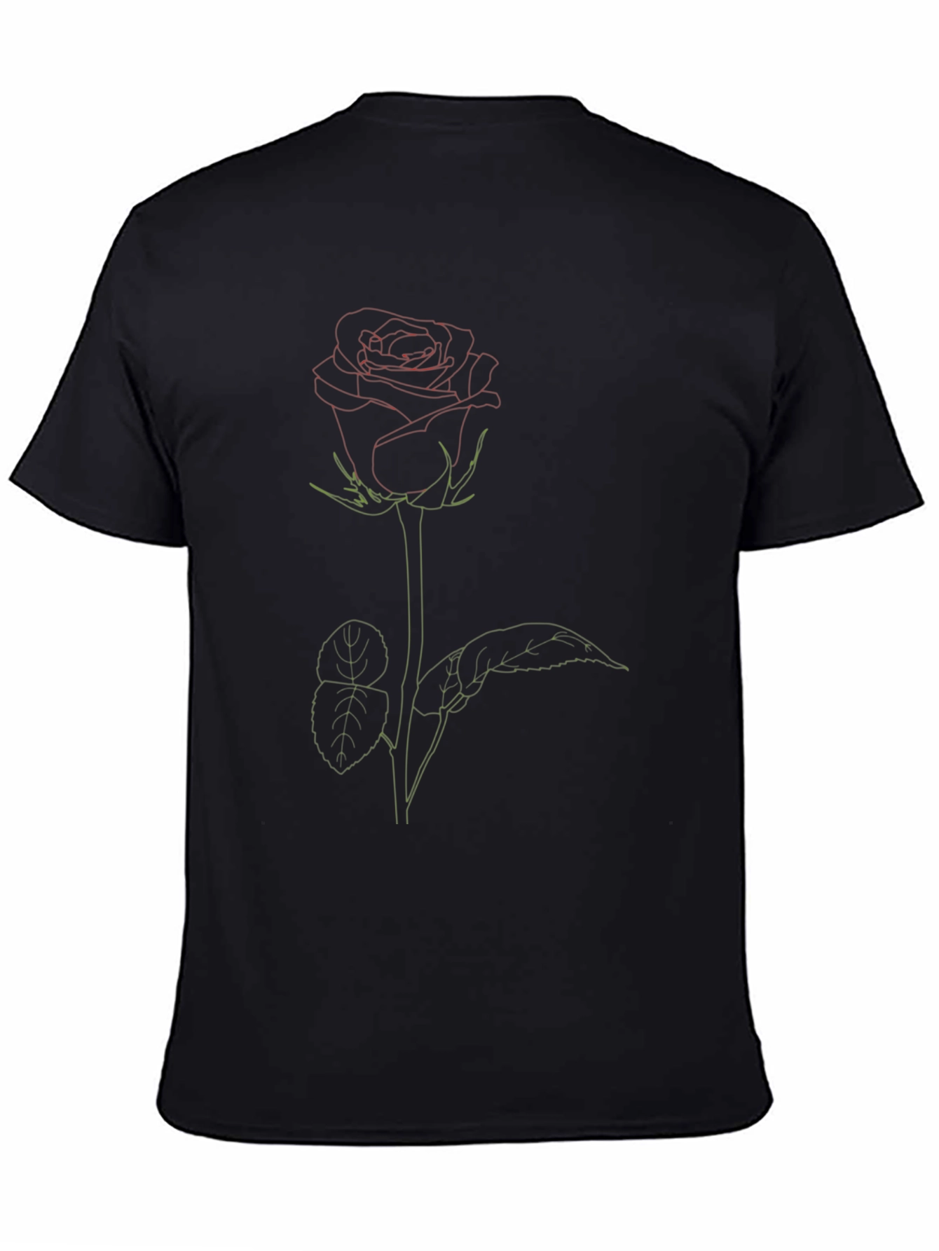 Rose Outline Graphic T-Shirt - Modern Aesthetic