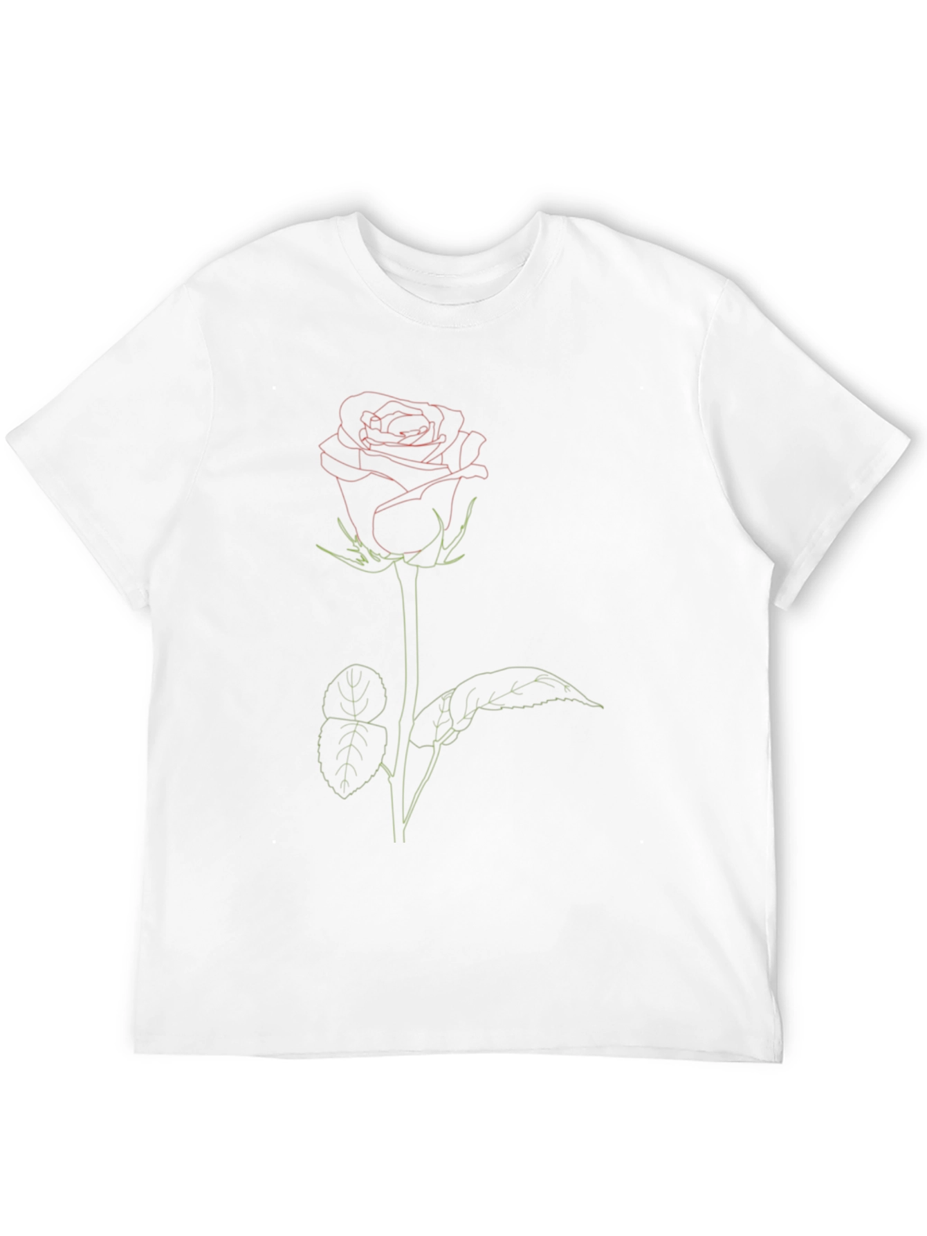 Rose Outline Graphic T-Shirt - Modern Aesthetic