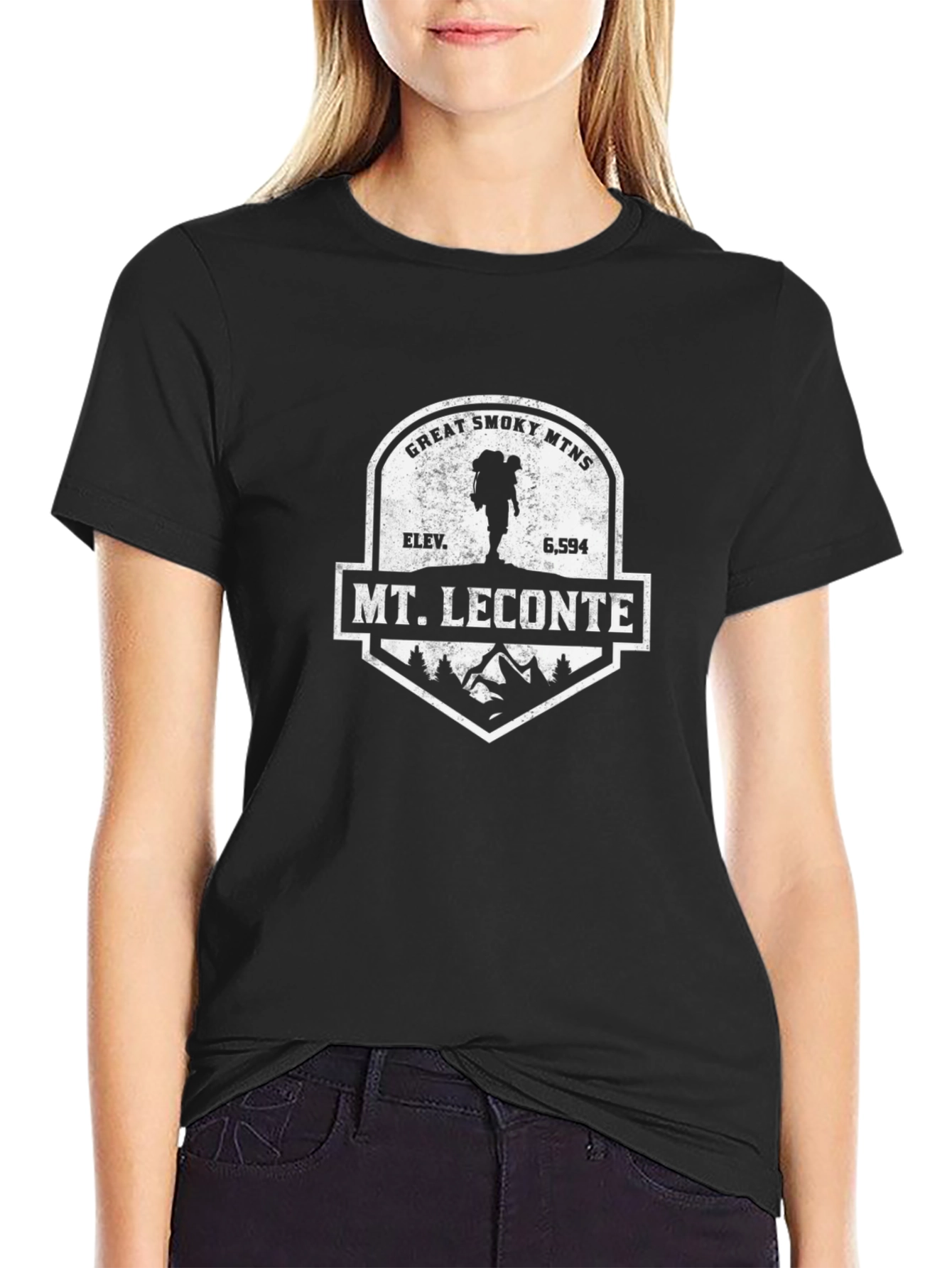 Mt. Le Conte Great Smoky Mtns Black Graphic T-Shirt