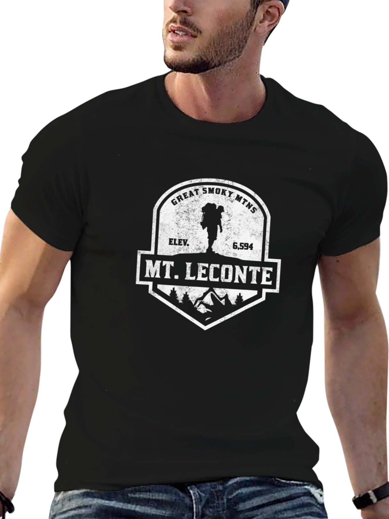 Mt. Le Conte Great Smoky Mtns Black Graphic T-Shirt
