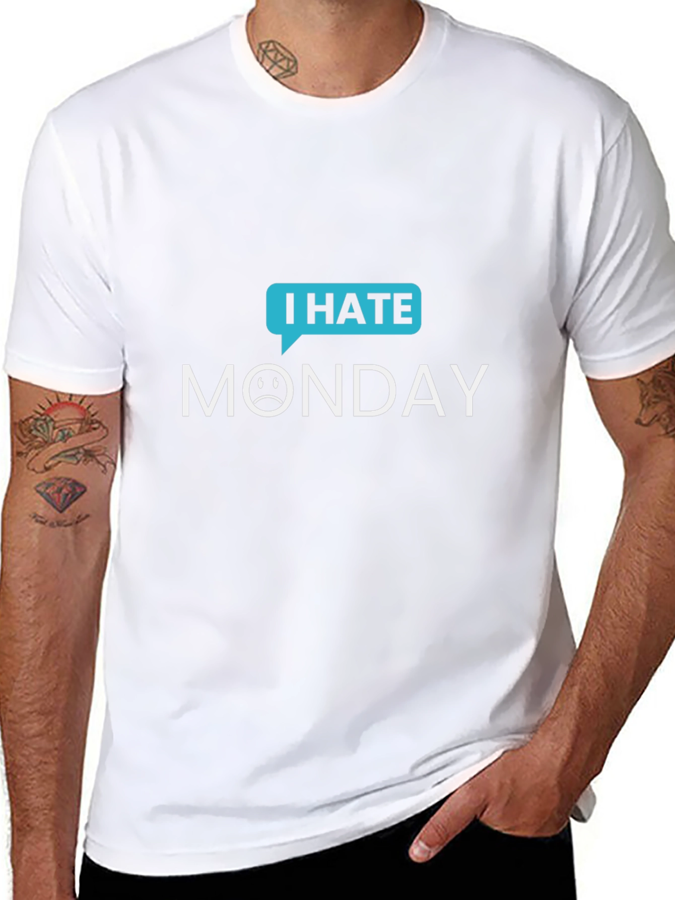 I Hate Monday Graphic Tee - Black Casual T-Shirt