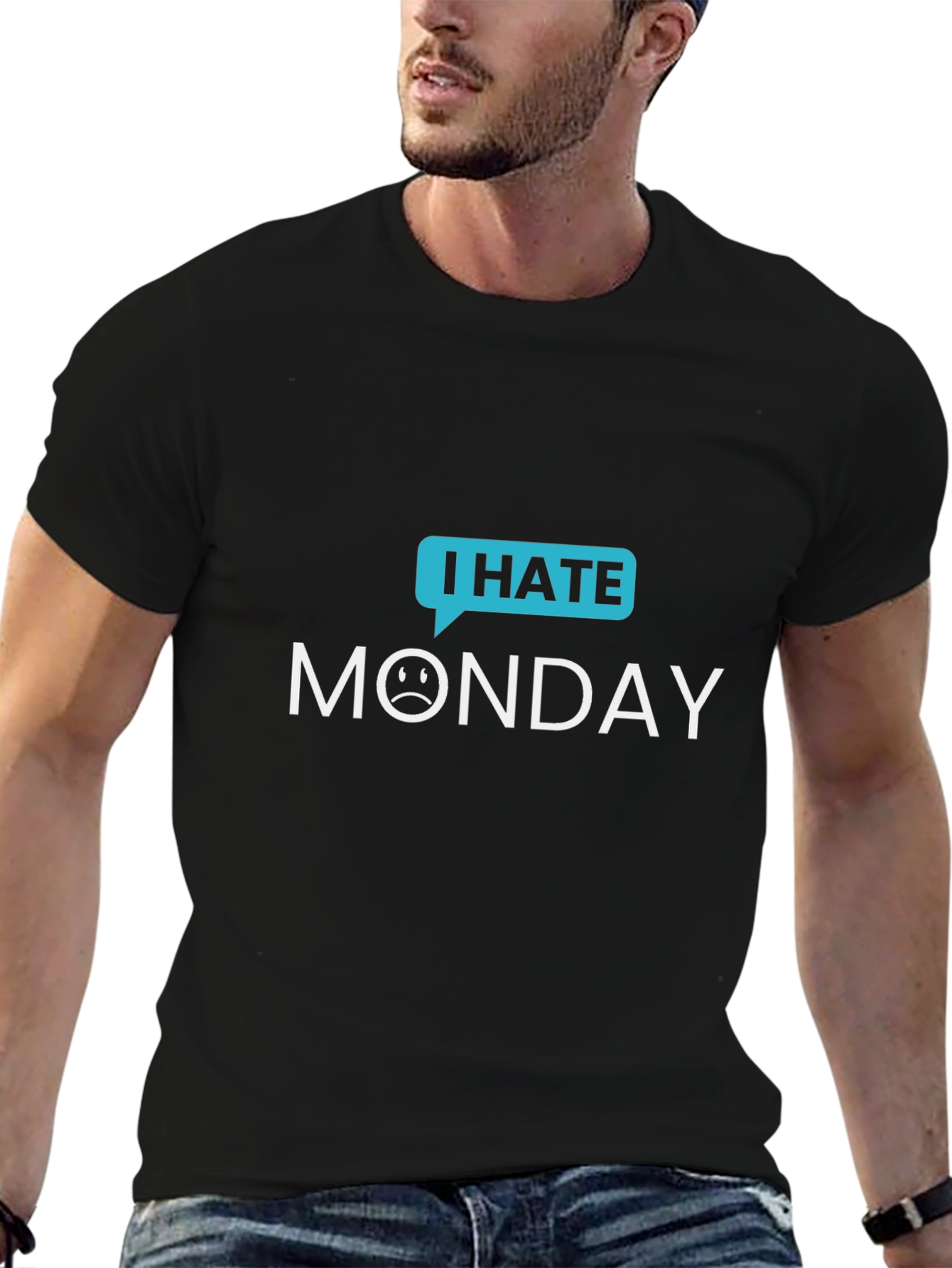 I Hate Monday Graphic Tee - Black Casual T-Shirt