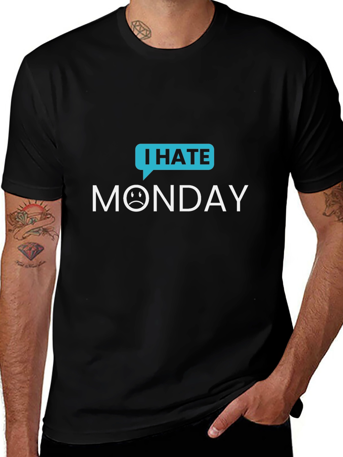 I Hate Monday Graphic Tee - Black Casual T-Shirt
