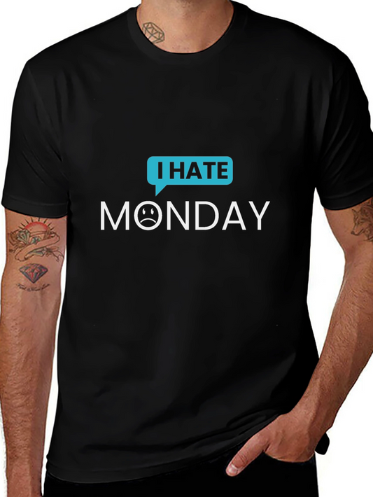 I Hate Monday Graphic Tee - Black Casual T-Shirt