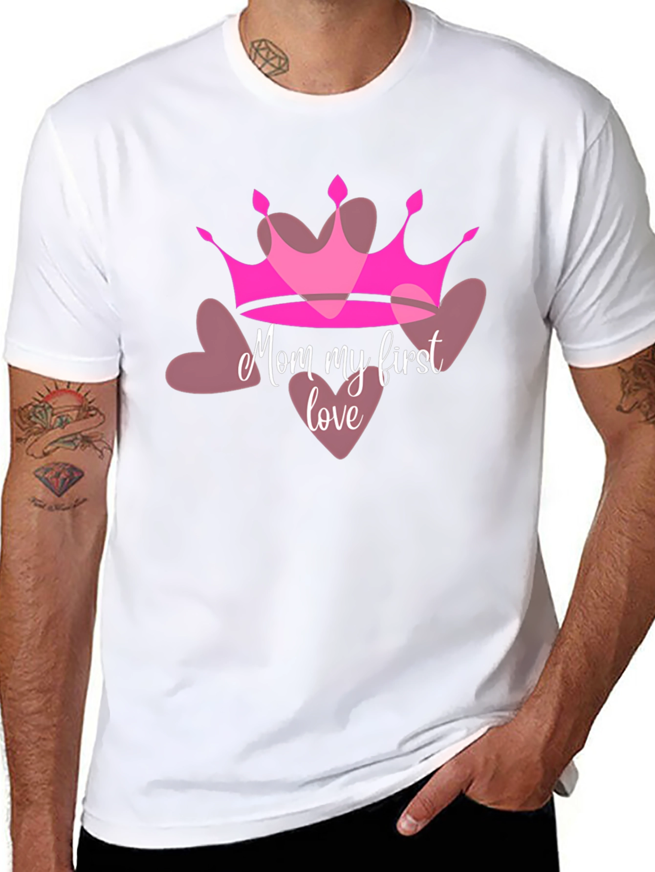 Mom My First Love Crown Heart T-Shirt